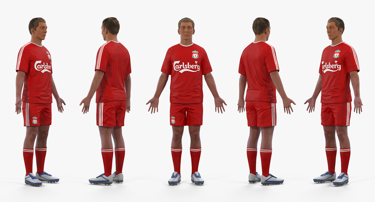 Soccer or Football Player Liverpool Rigged 3D