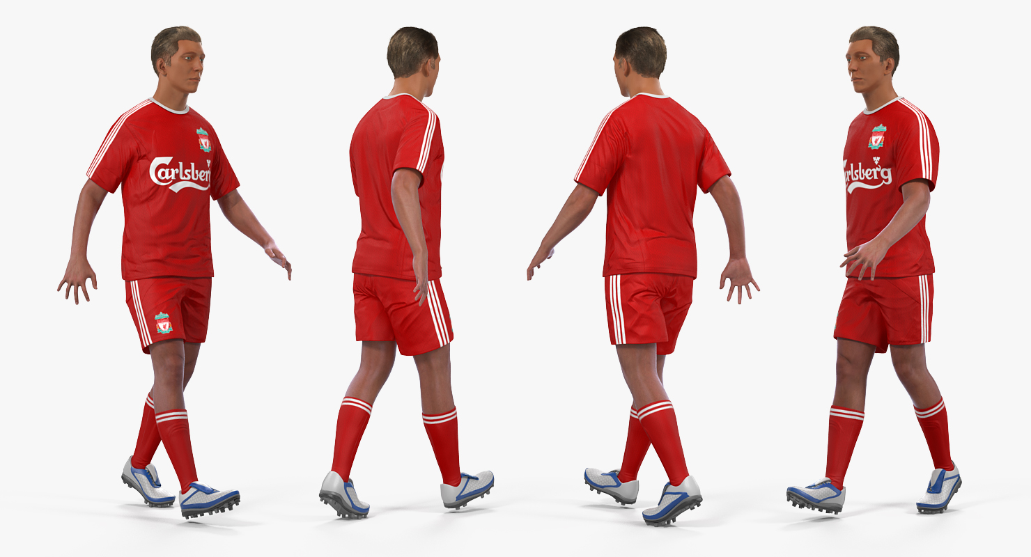 Soccer or Football Player Liverpool Rigged 3D