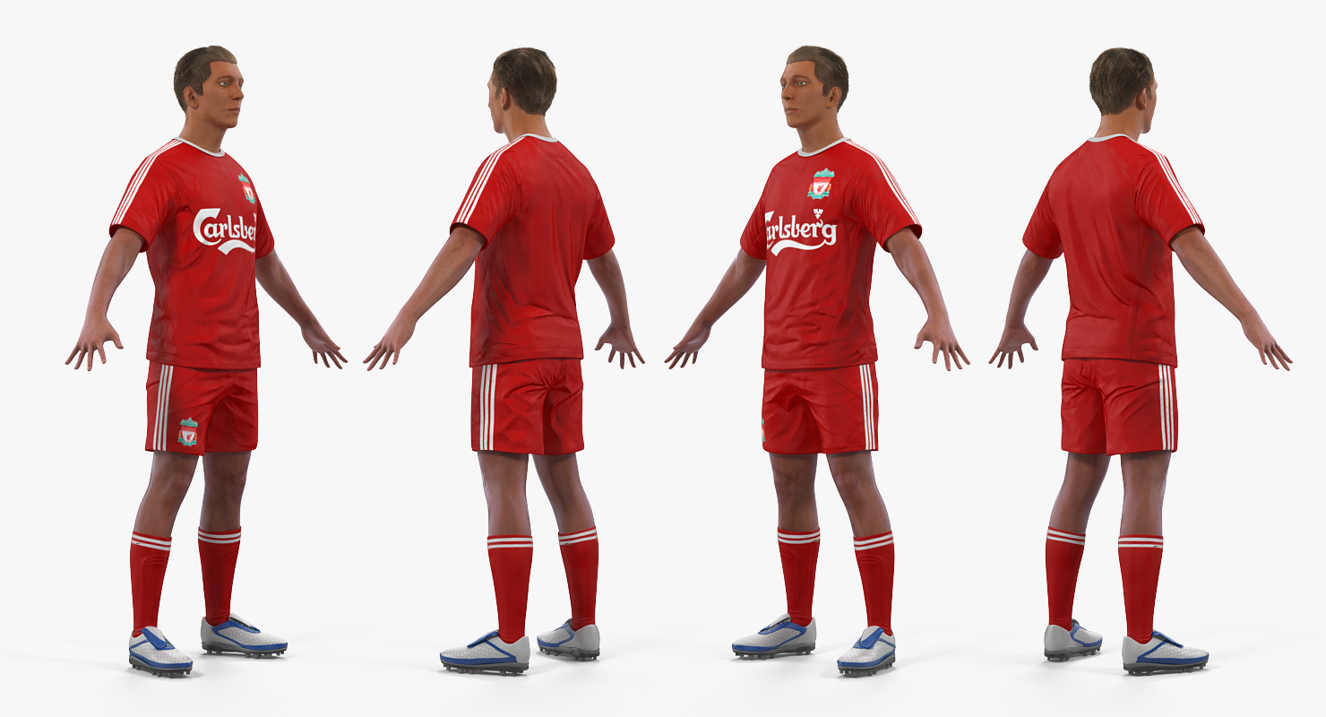 Soccer or Football Player Liverpool Rigged 3D