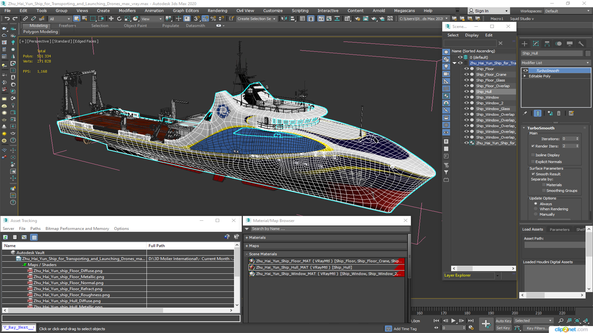 Zhu Hai Yun Ship for Transporting and Launching Drones 3D model