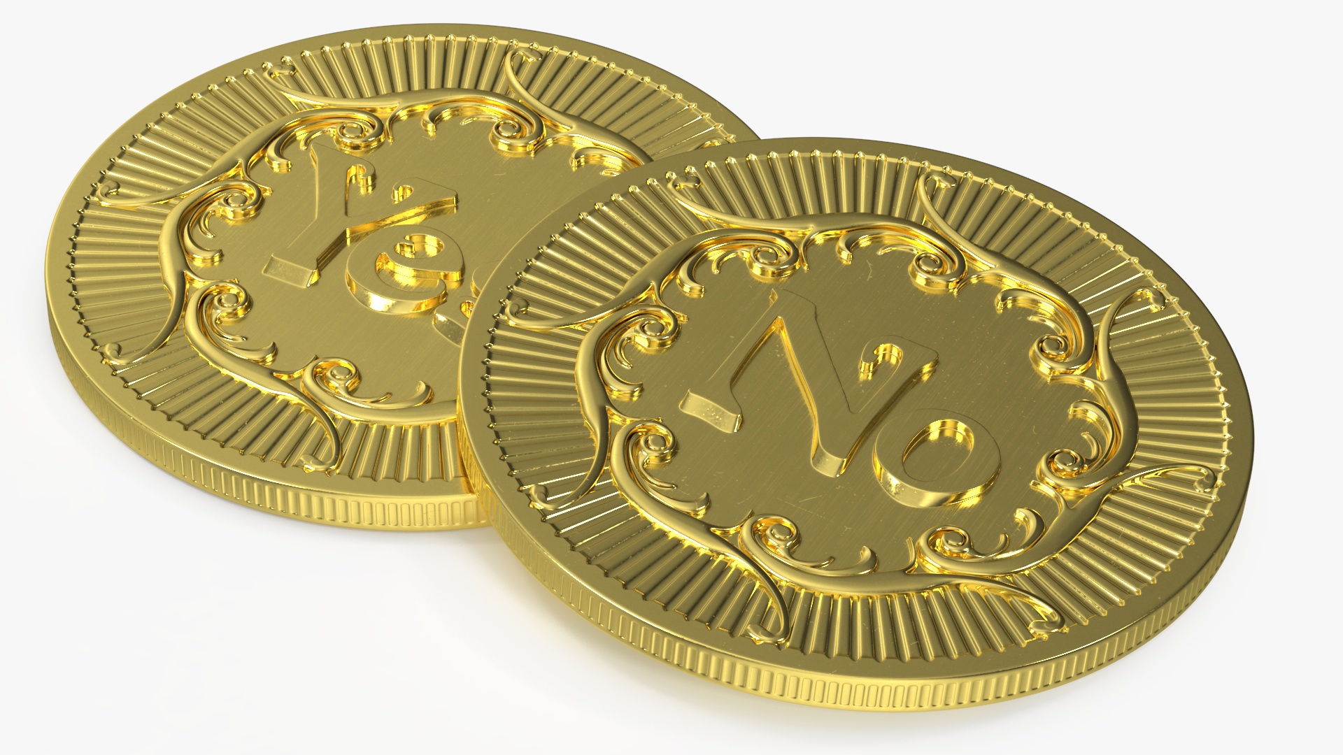 3D model Yes No Decision Coin Gold