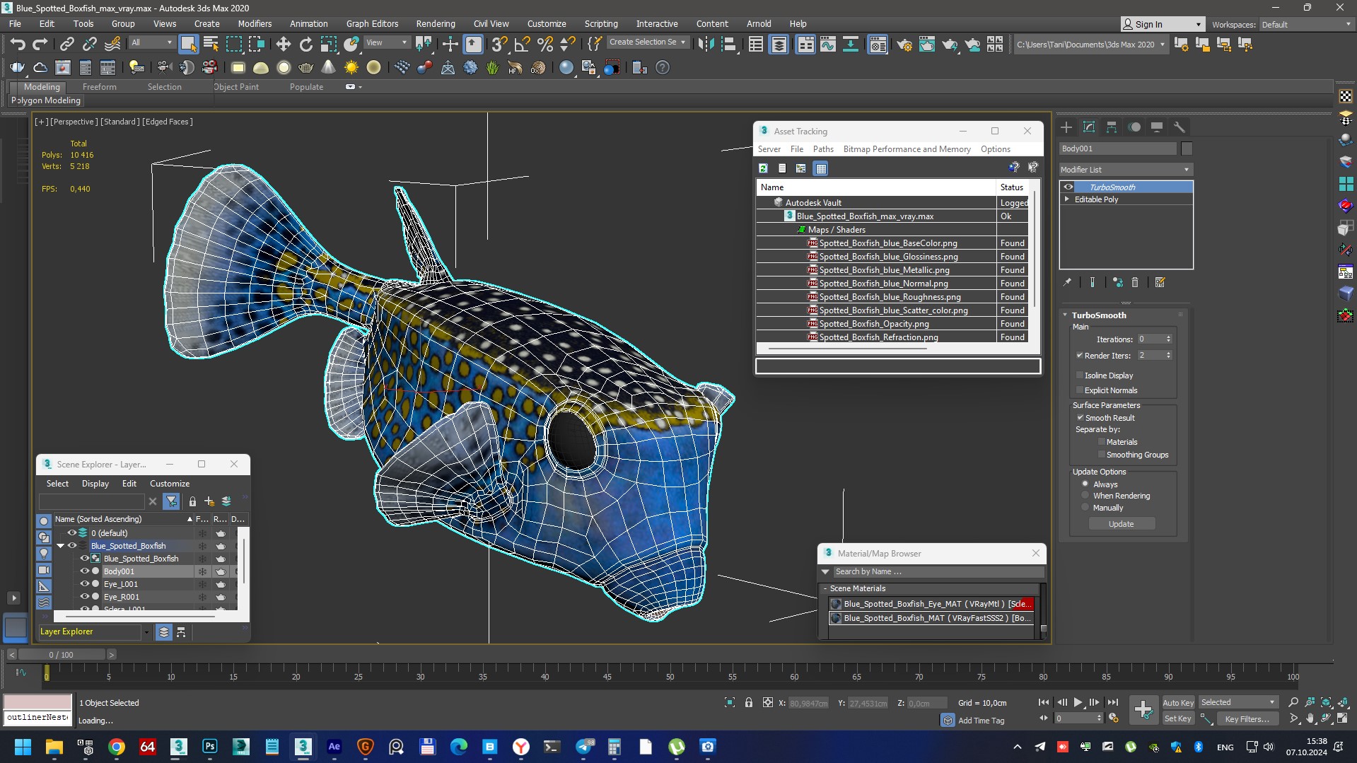 3D model Blue Spotted Boxfish