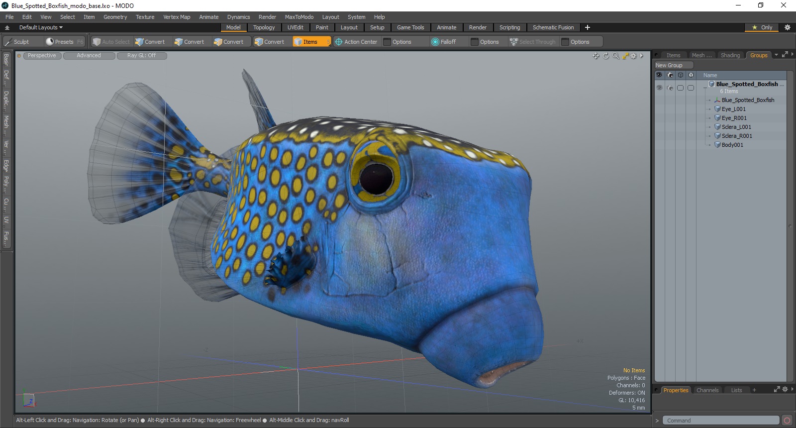 3D model Blue Spotted Boxfish