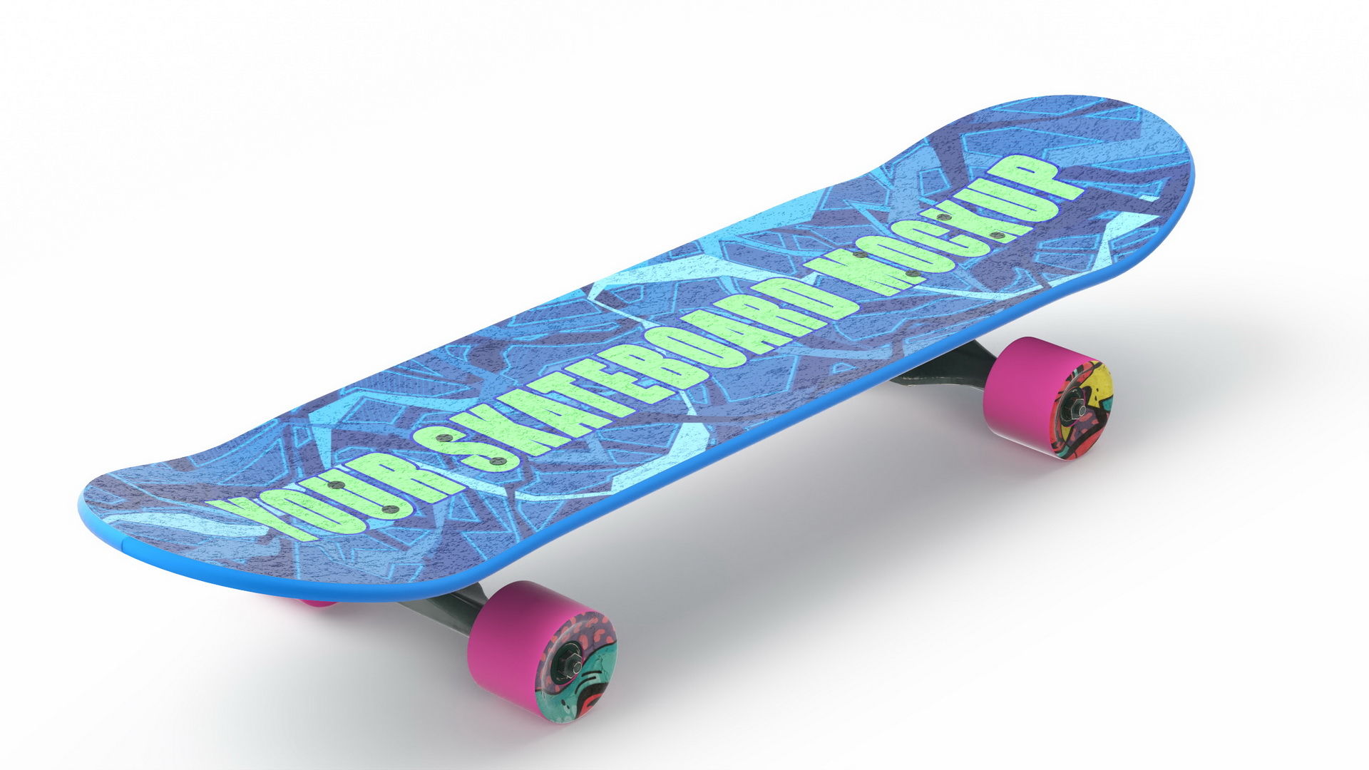 3D Classic Skateboard Face Blue model