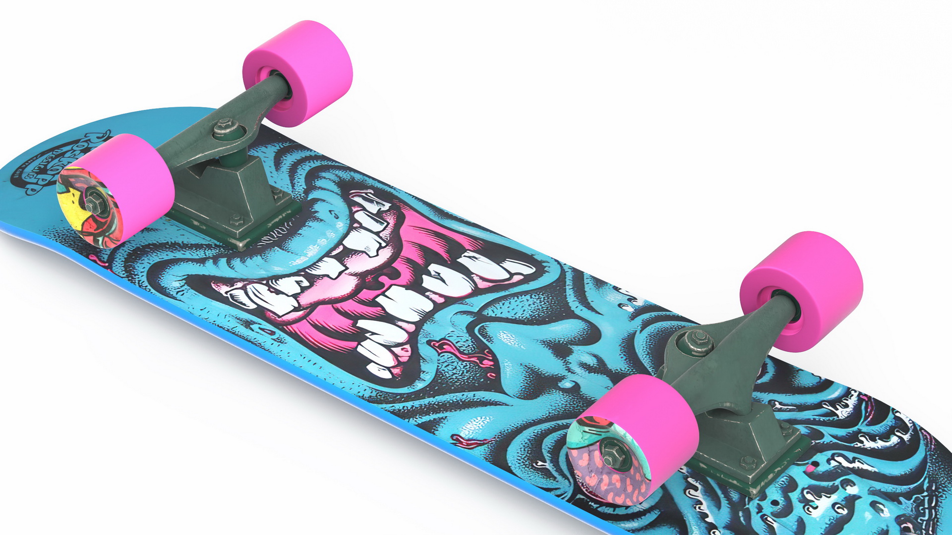 3D Classic Skateboard Face Blue model
