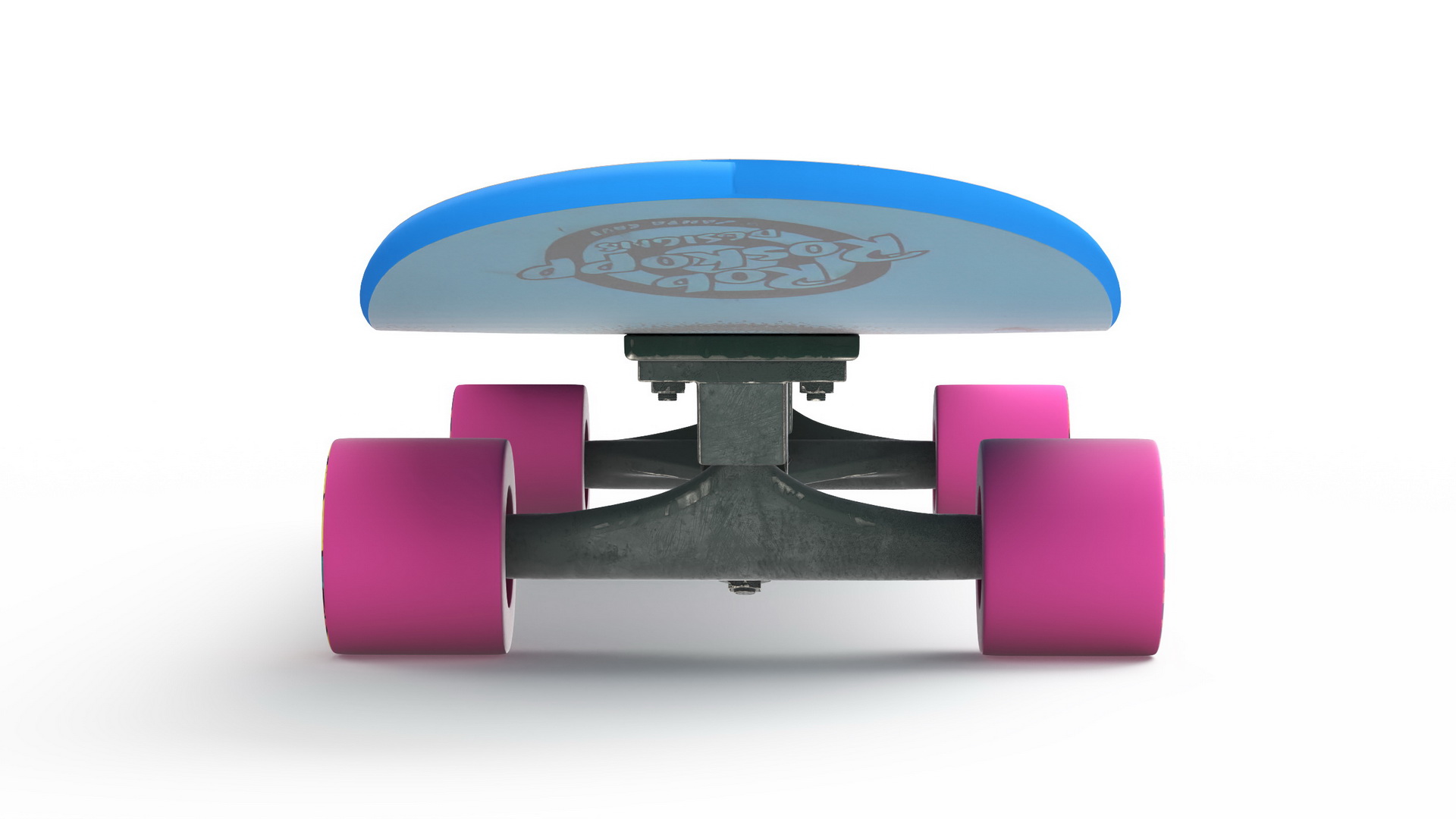 3D Classic Skateboard Face Blue model