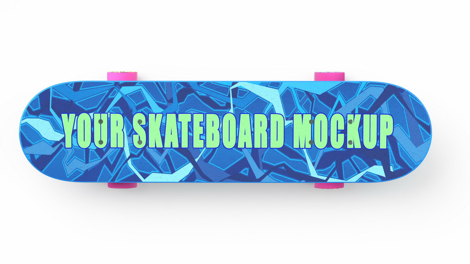 3D Classic Skateboard Face Blue model