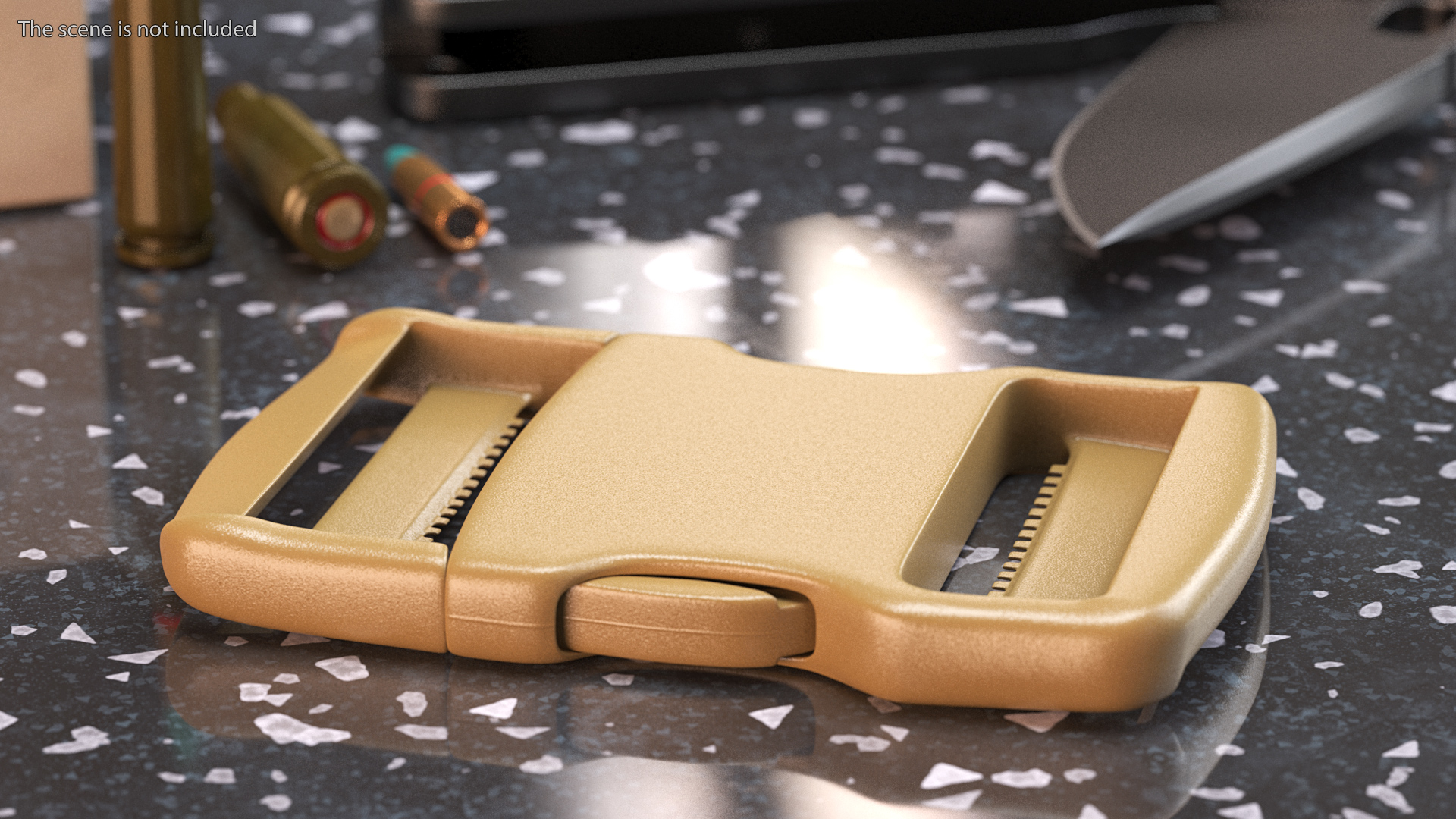 YKK Flat Dual Release Plastic Buckle Khaki 3D
