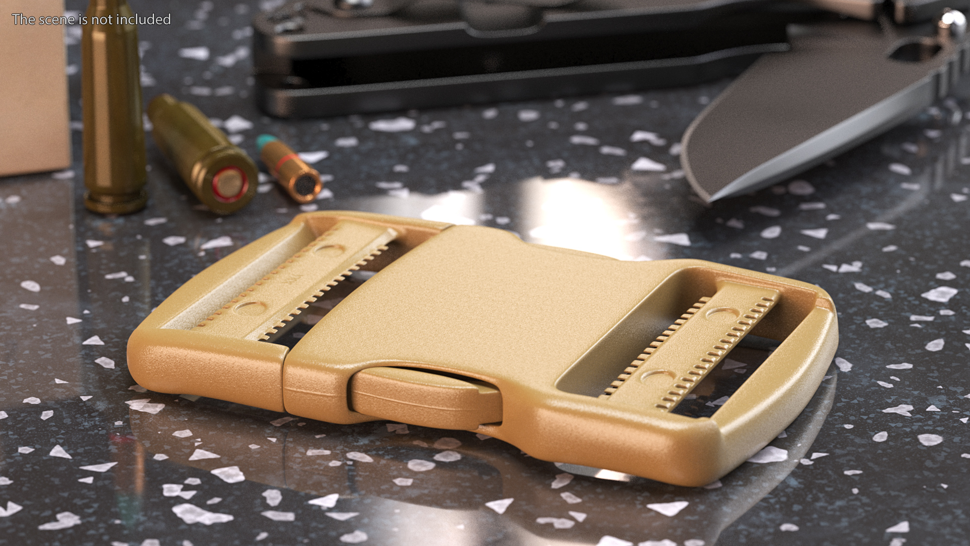 YKK Flat Dual Release Plastic Buckle Khaki 3D