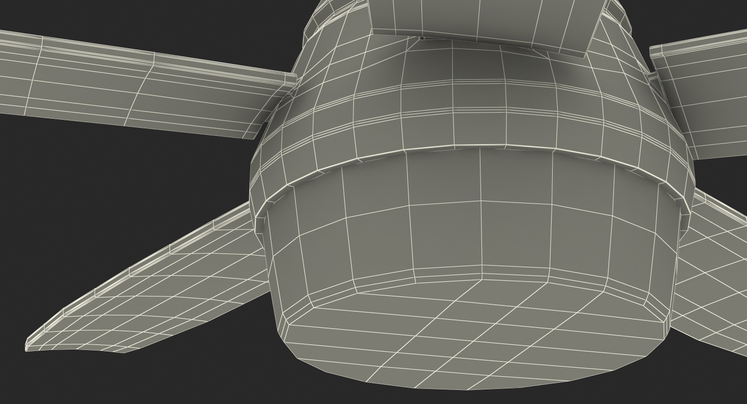 White Ceiling Fan 3D
