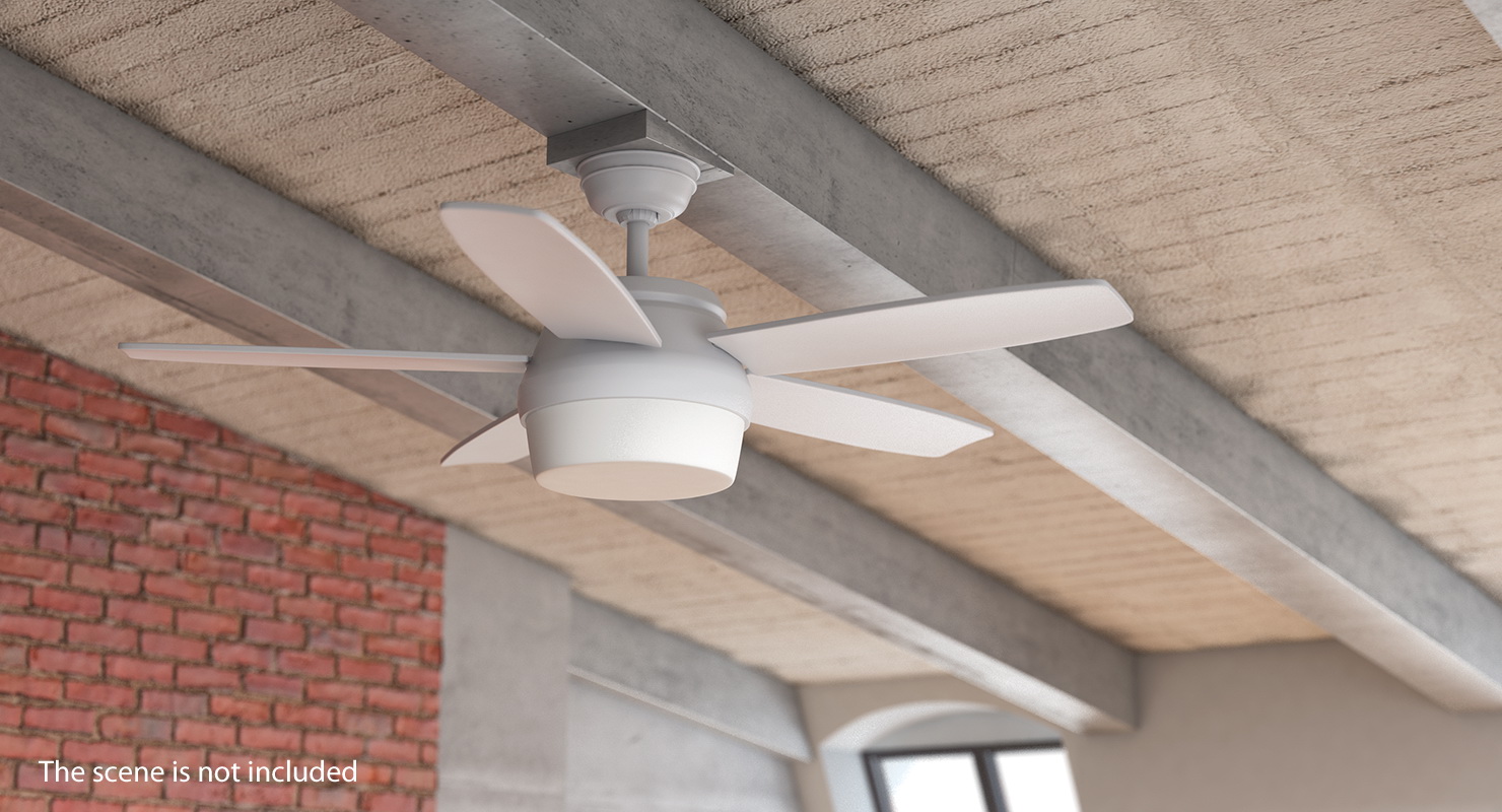 White Ceiling Fan 3D