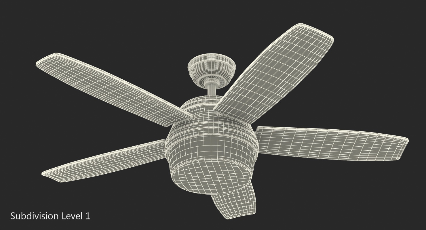 White Ceiling Fan 3D