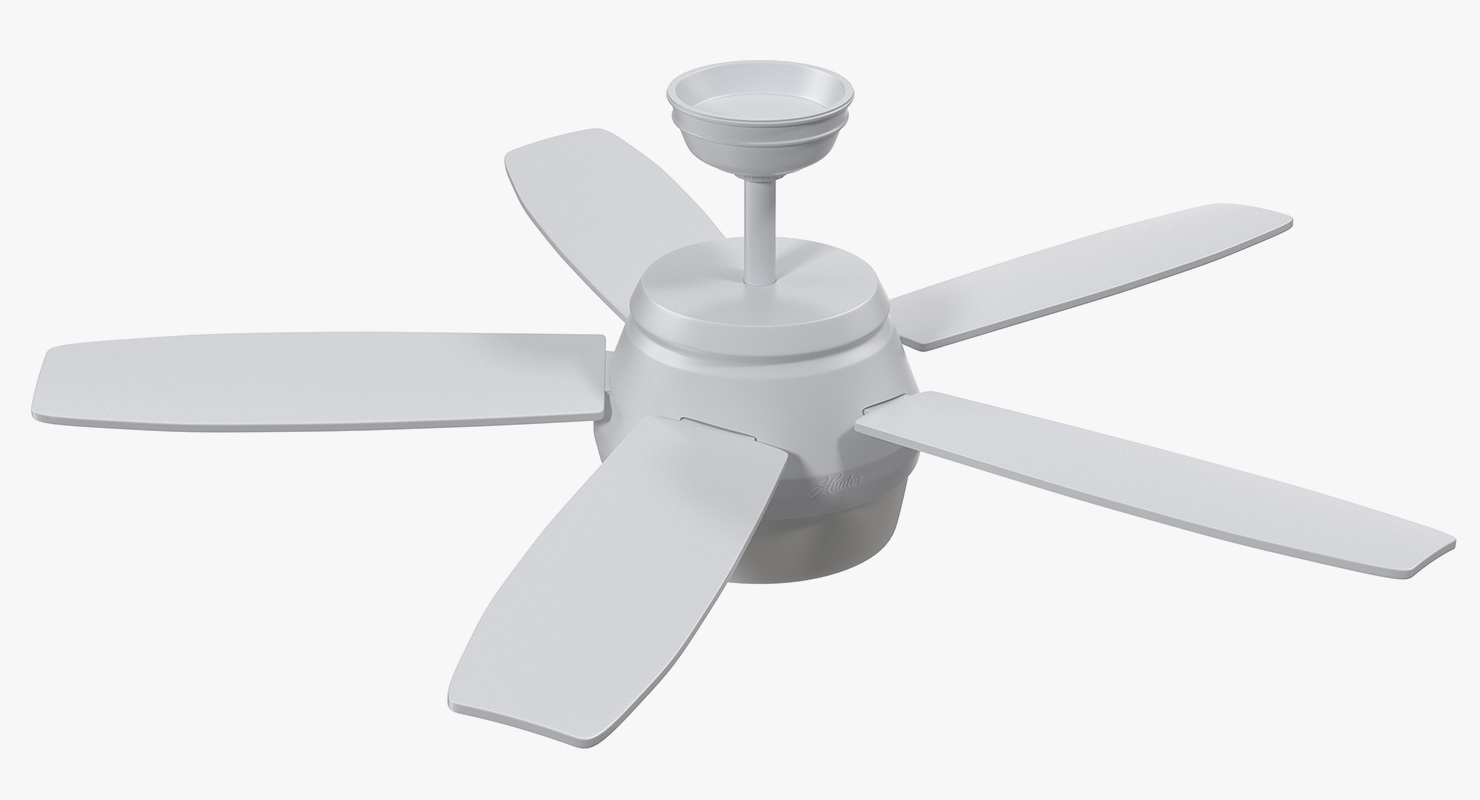 White Ceiling Fan 3D