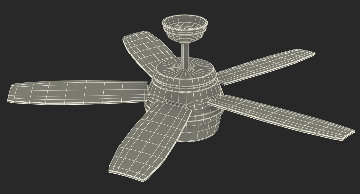 White Ceiling Fan 3D