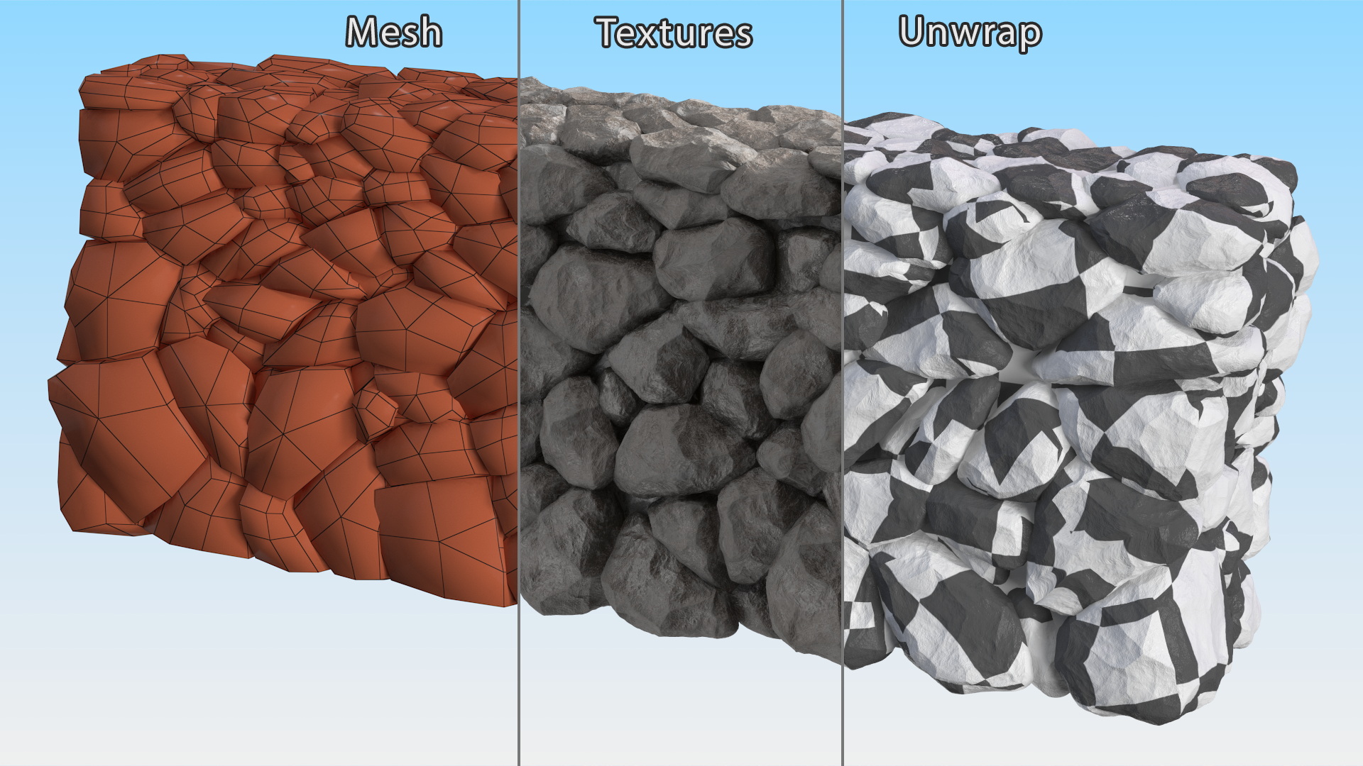 3D model Weathered Stone Wall