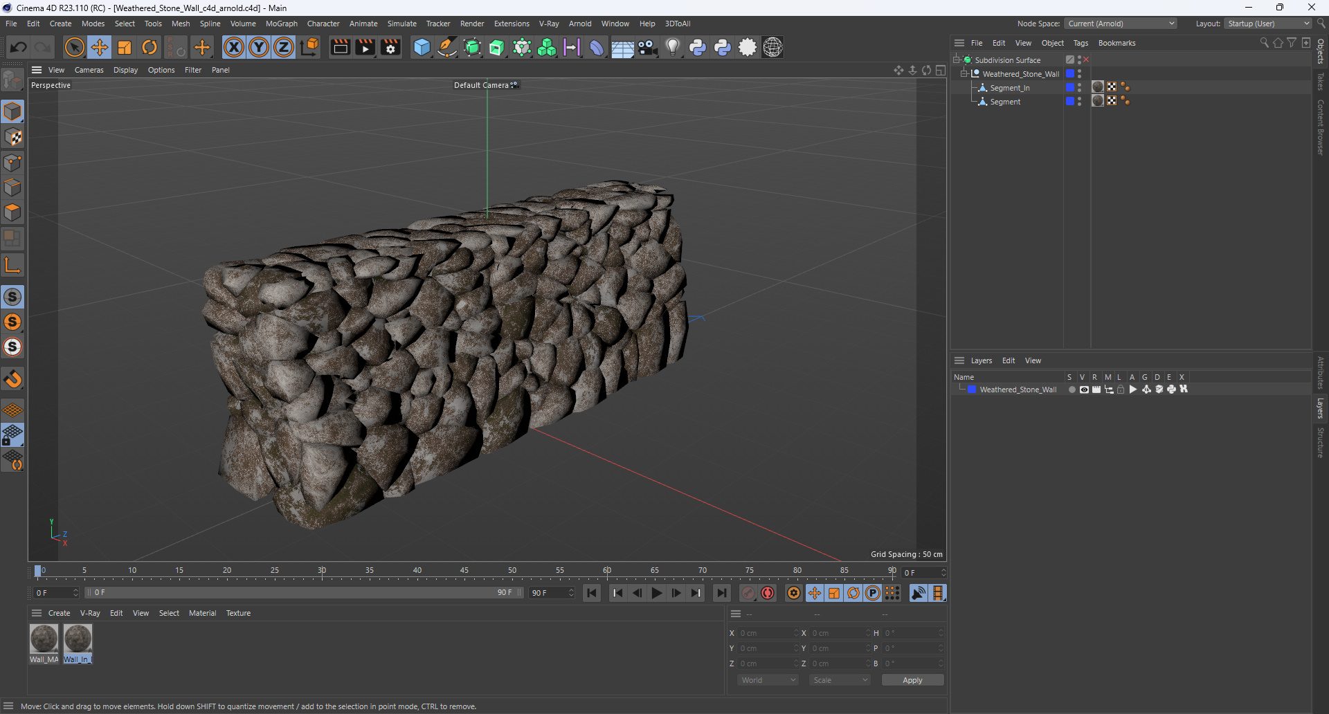 3D model Weathered Stone Wall
