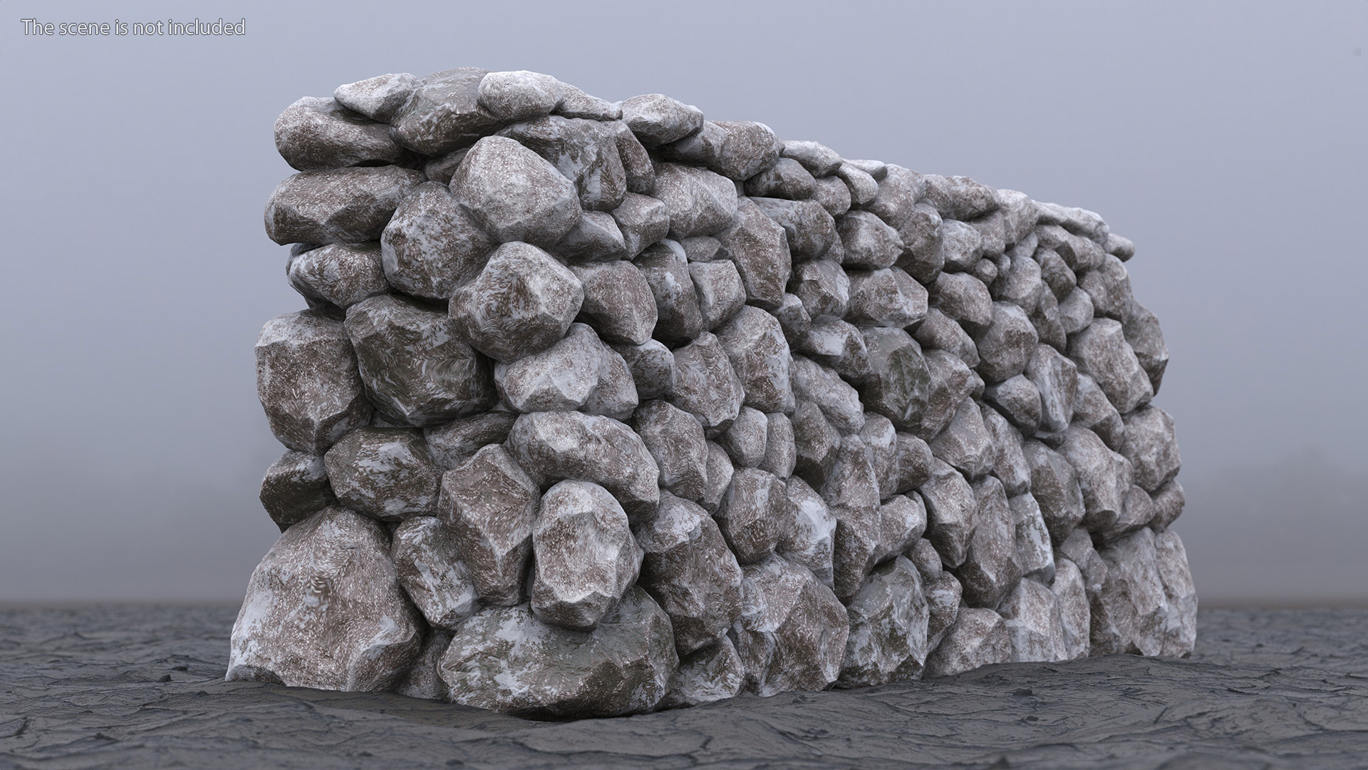 3D model Weathered Stone Wall