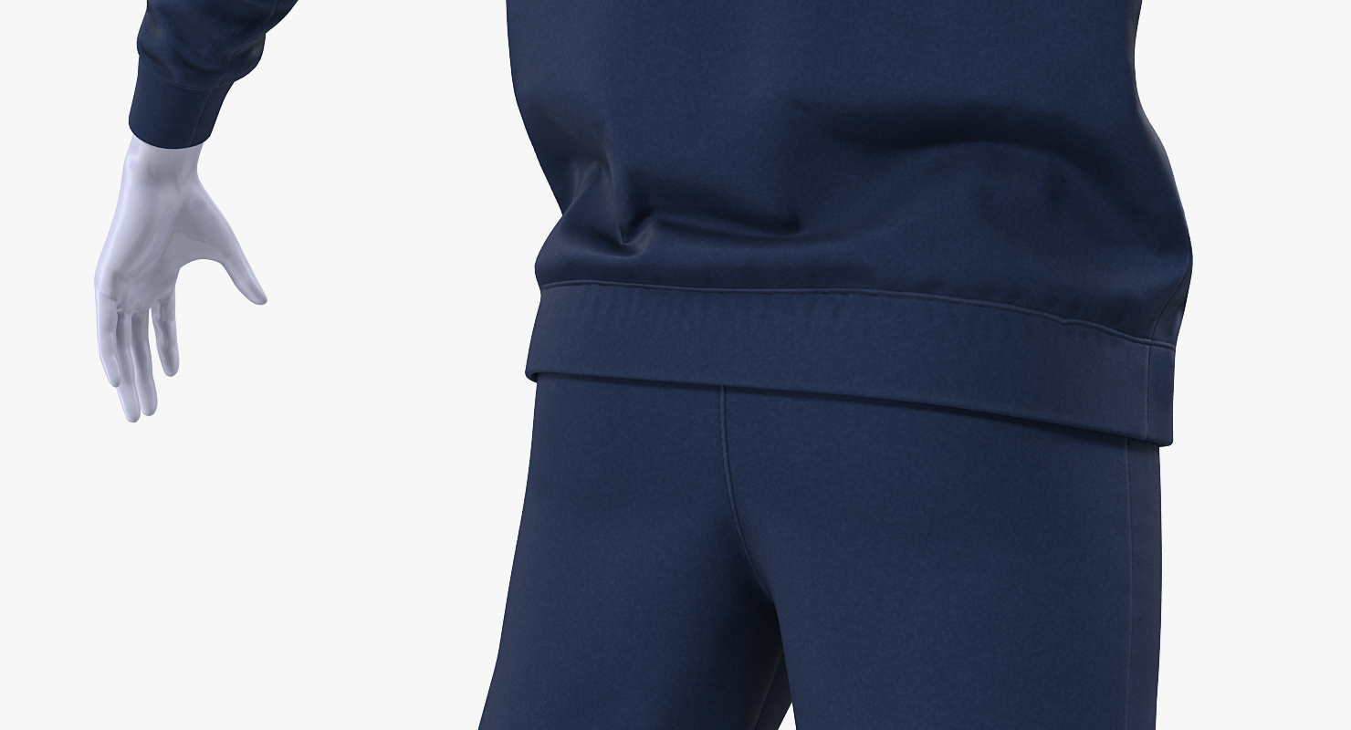 3D Nike Sportswear Suit Blue Lowered Hood on Mannequin