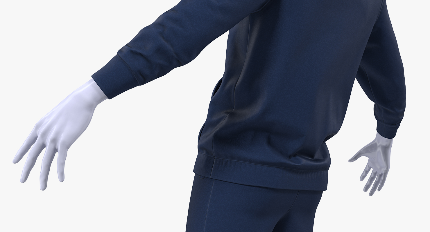 3D Nike Sportswear Suit Blue Lowered Hood on Mannequin