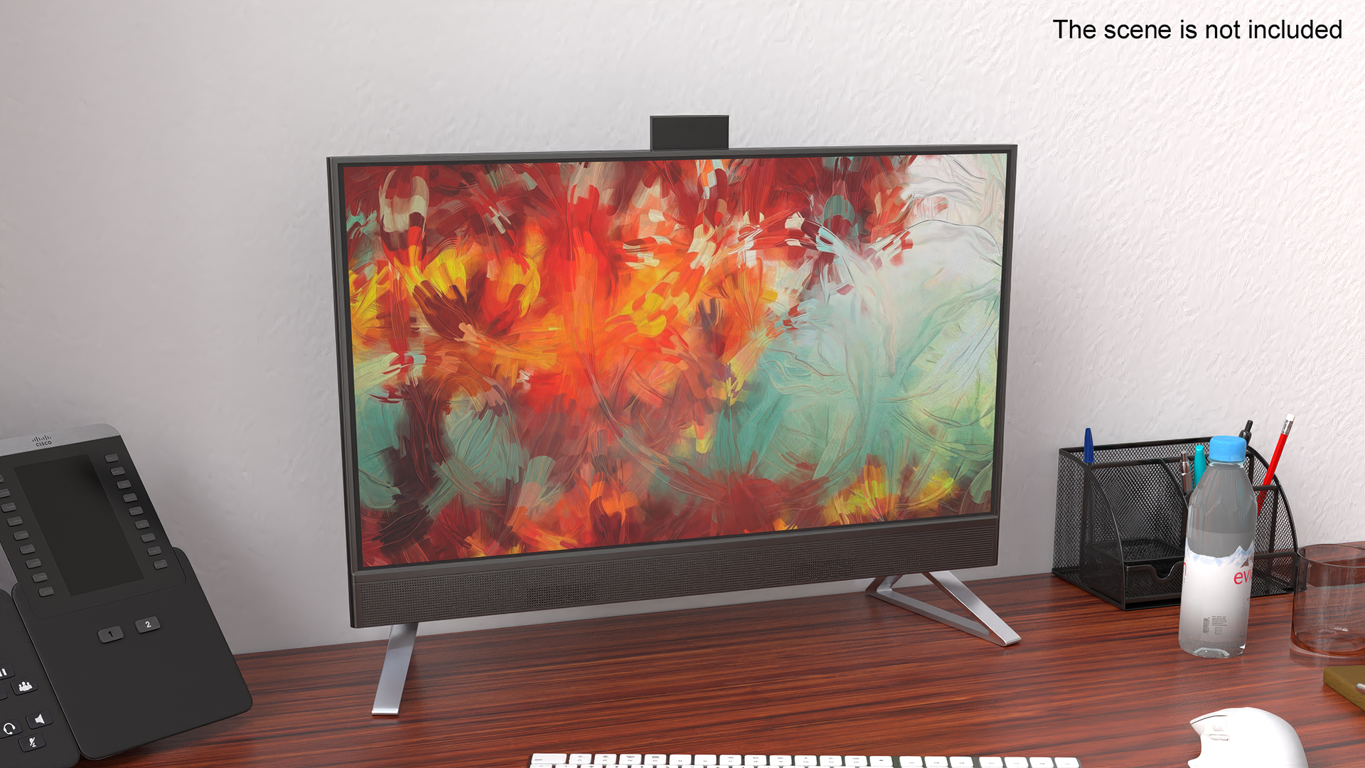 Monoblock with Abstract Wallpaper Black 3D model
