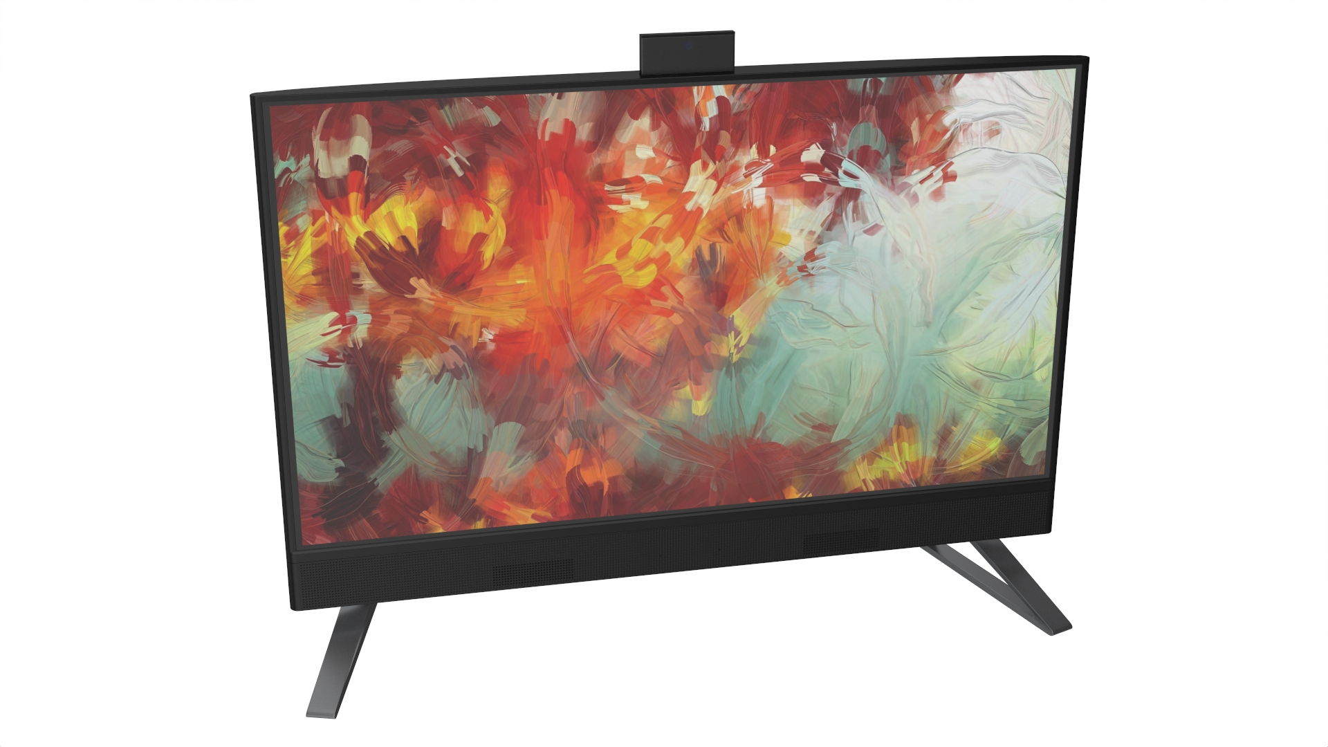 Monoblock with Abstract Wallpaper Black 3D model