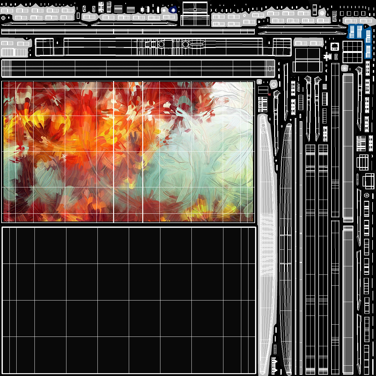Monoblock with Abstract Wallpaper Black 3D model