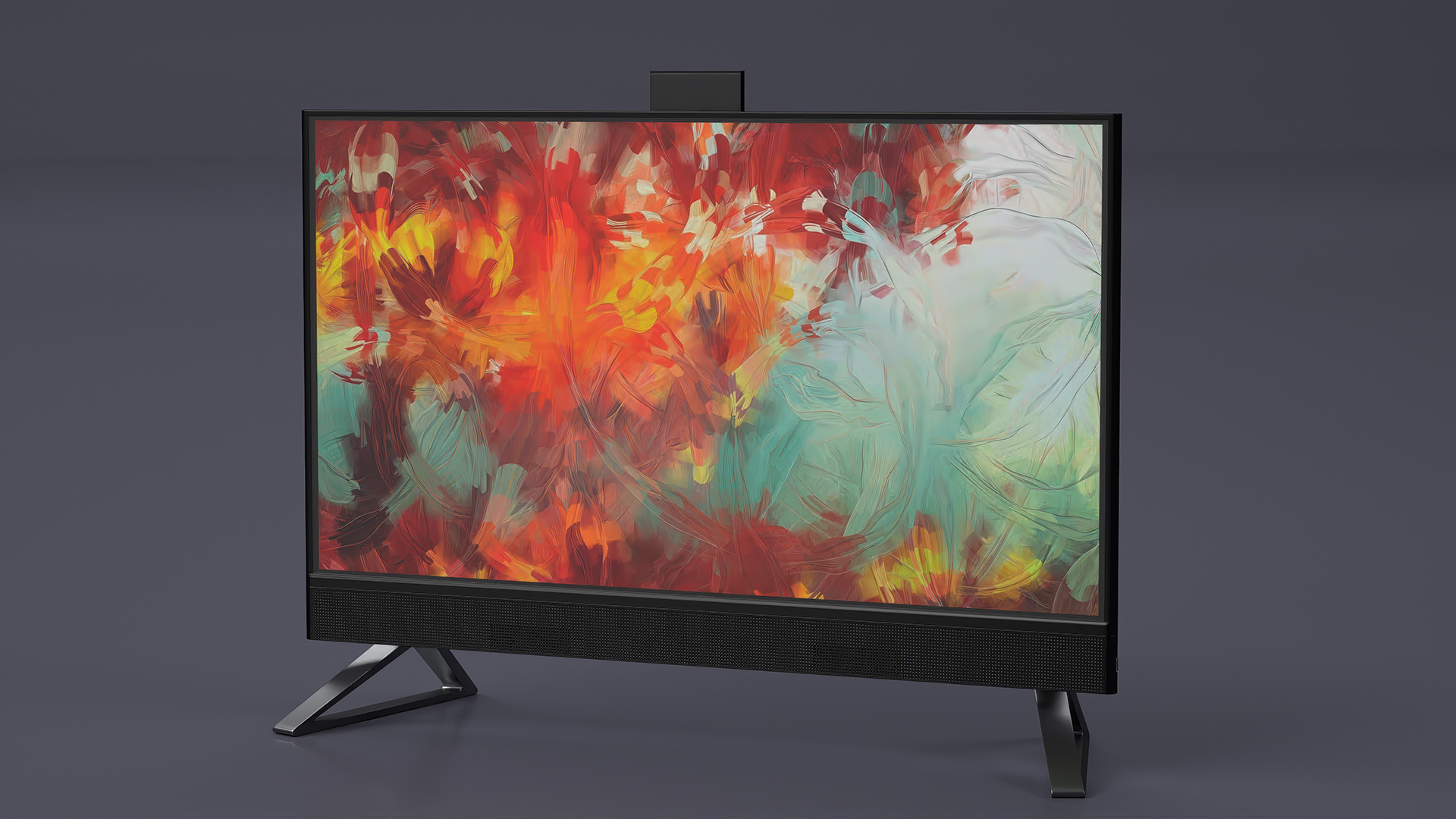 Monoblock with Abstract Wallpaper Black 3D model