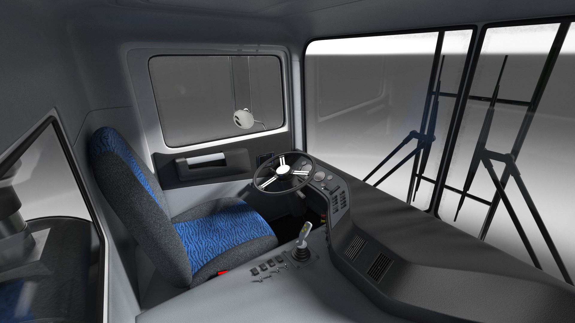 3D Trash Truck Generic with Dumpster Blue model