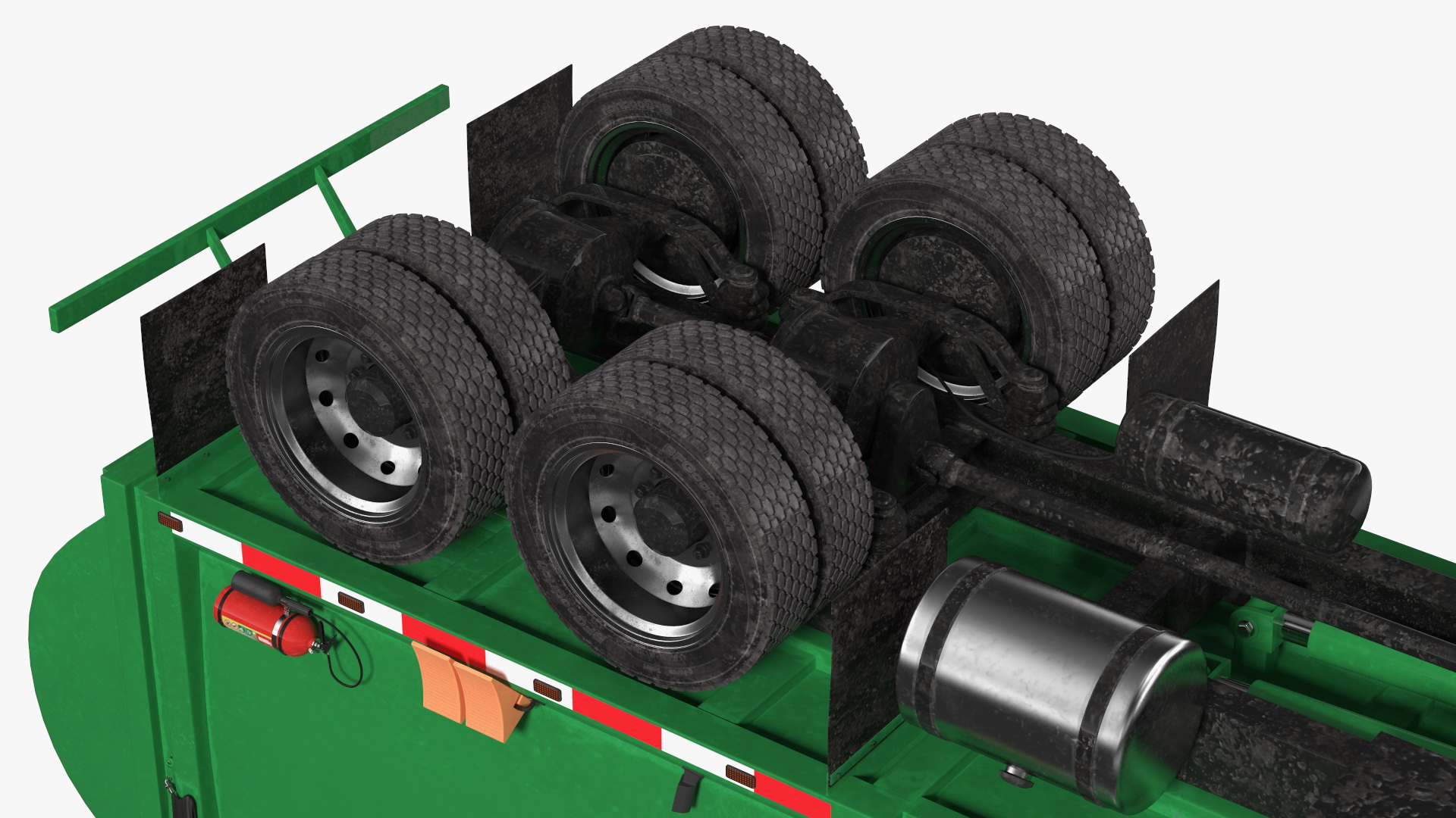 3D Trash Truck Generic with Dumpster Blue model