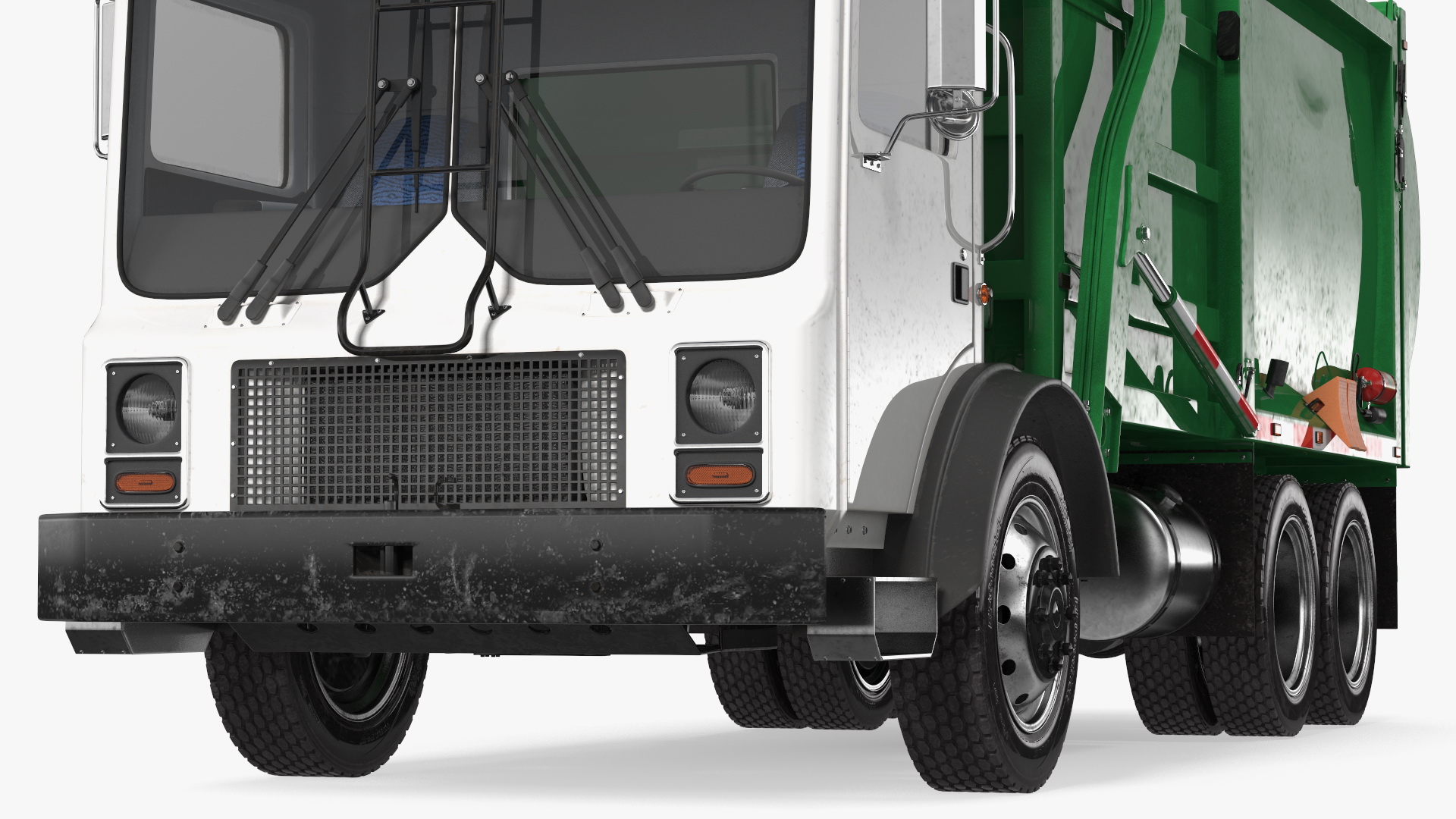 3D Trash Truck Generic with Dumpster Blue model
