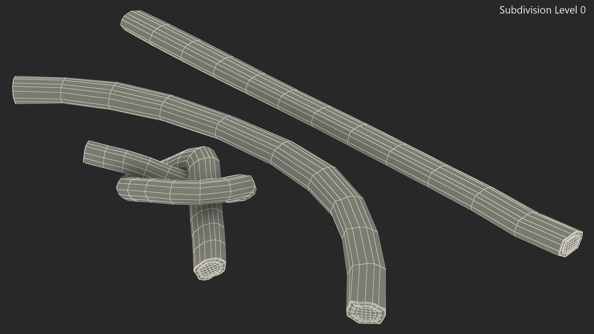 3D model Green Gummy Candy Licorice Rope Set