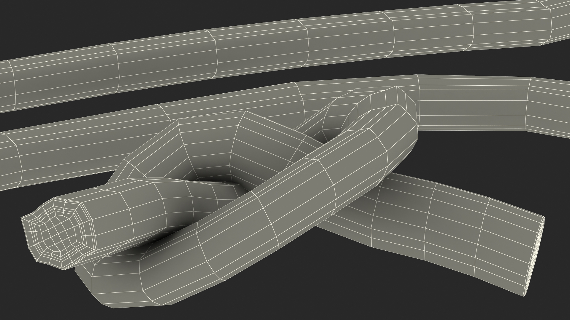 3D model Green Gummy Candy Licorice Rope Set
