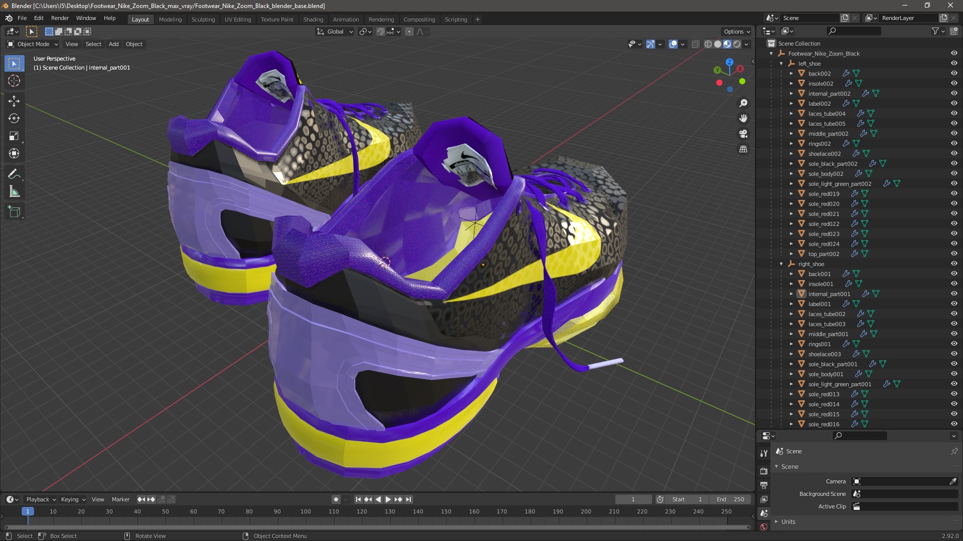 Footwear Nike Zoom Black 3D model
