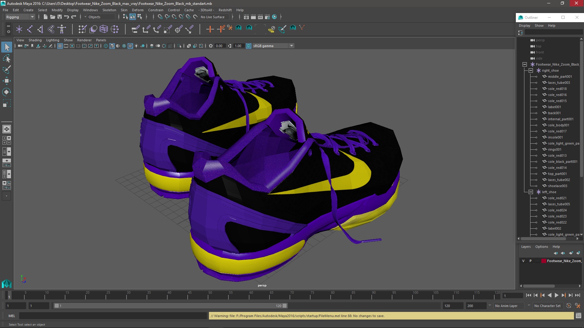 Footwear Nike Zoom Black 3D model