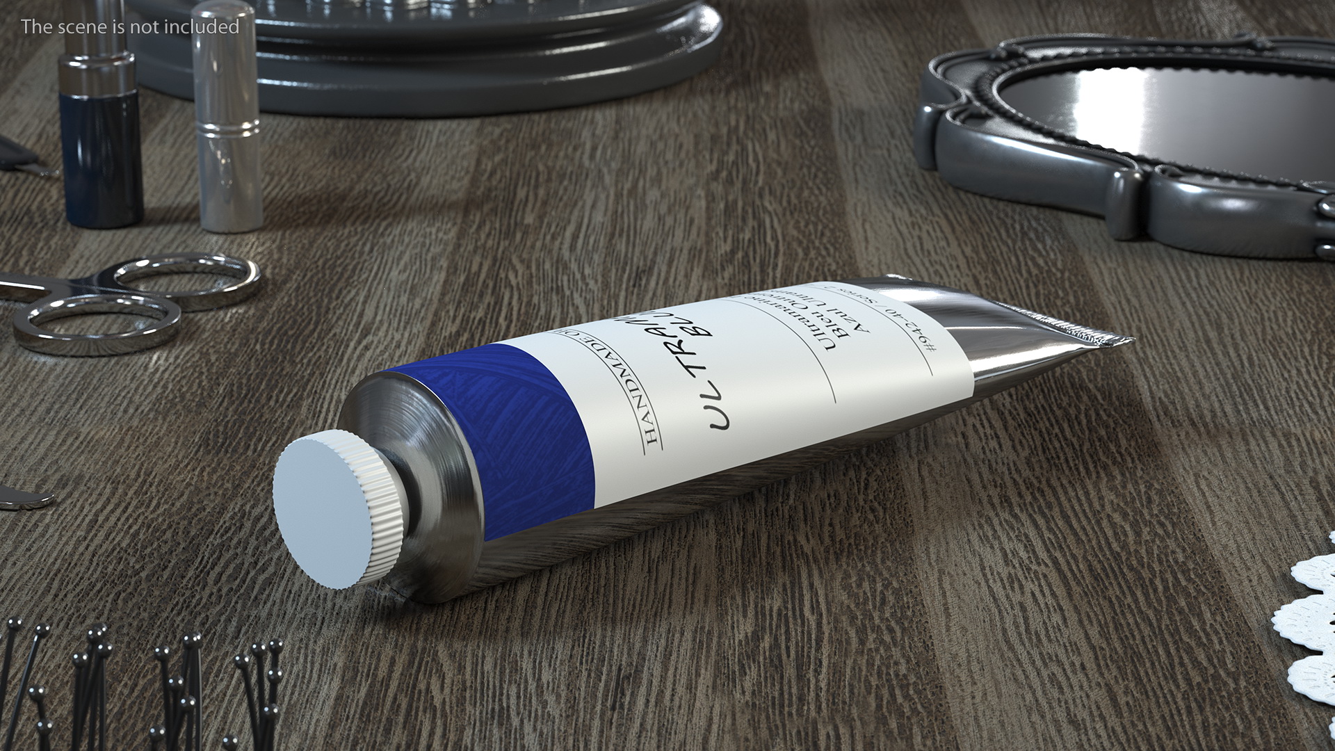 3D Ultramarine Blue Oil Paint Tube