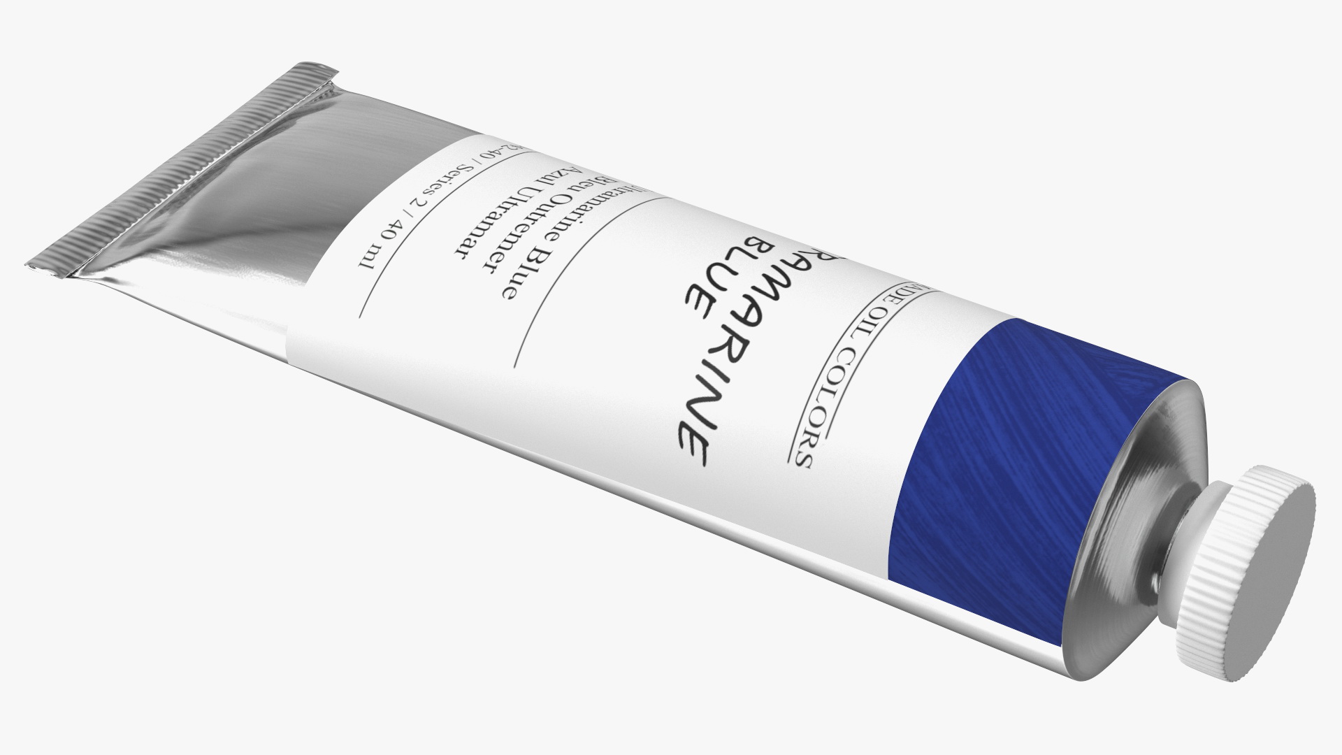 3D Ultramarine Blue Oil Paint Tube