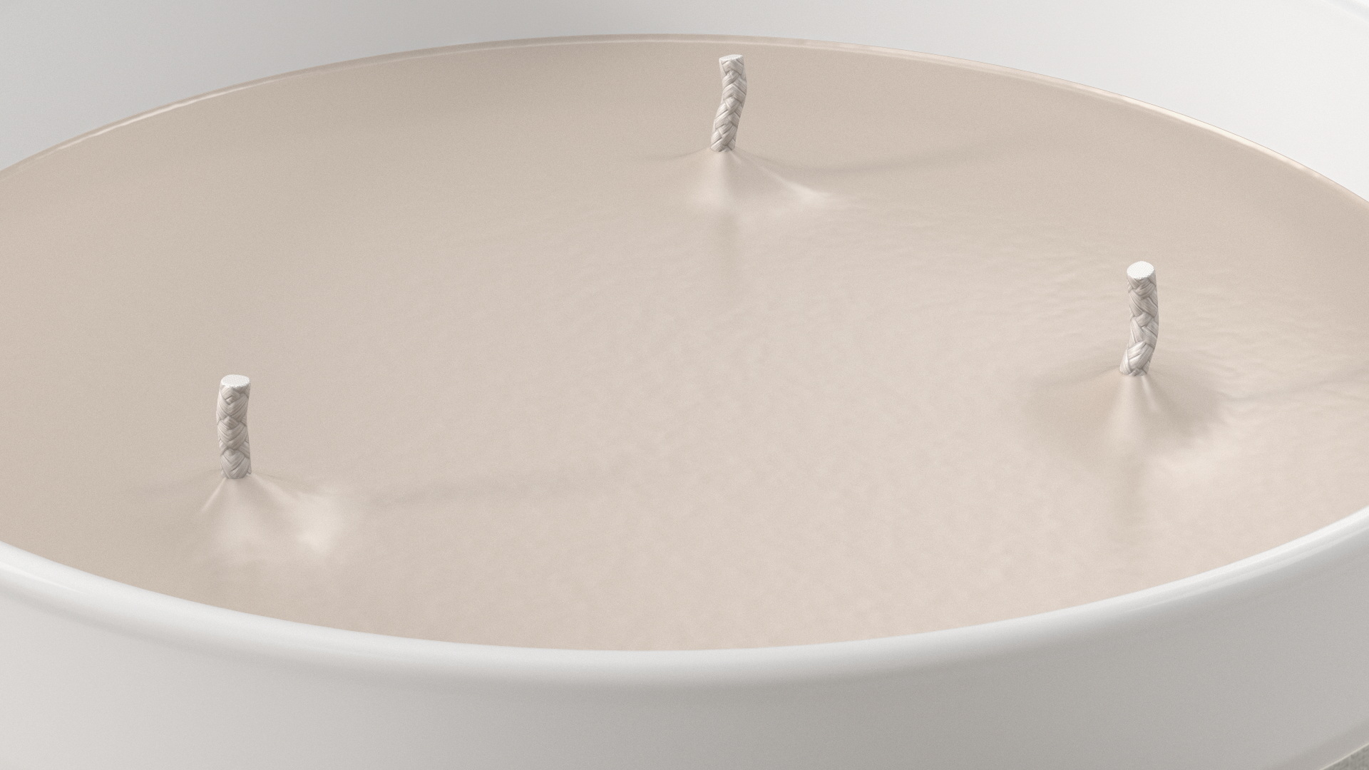 3D Scented Candle Beige with 3 Wicks model