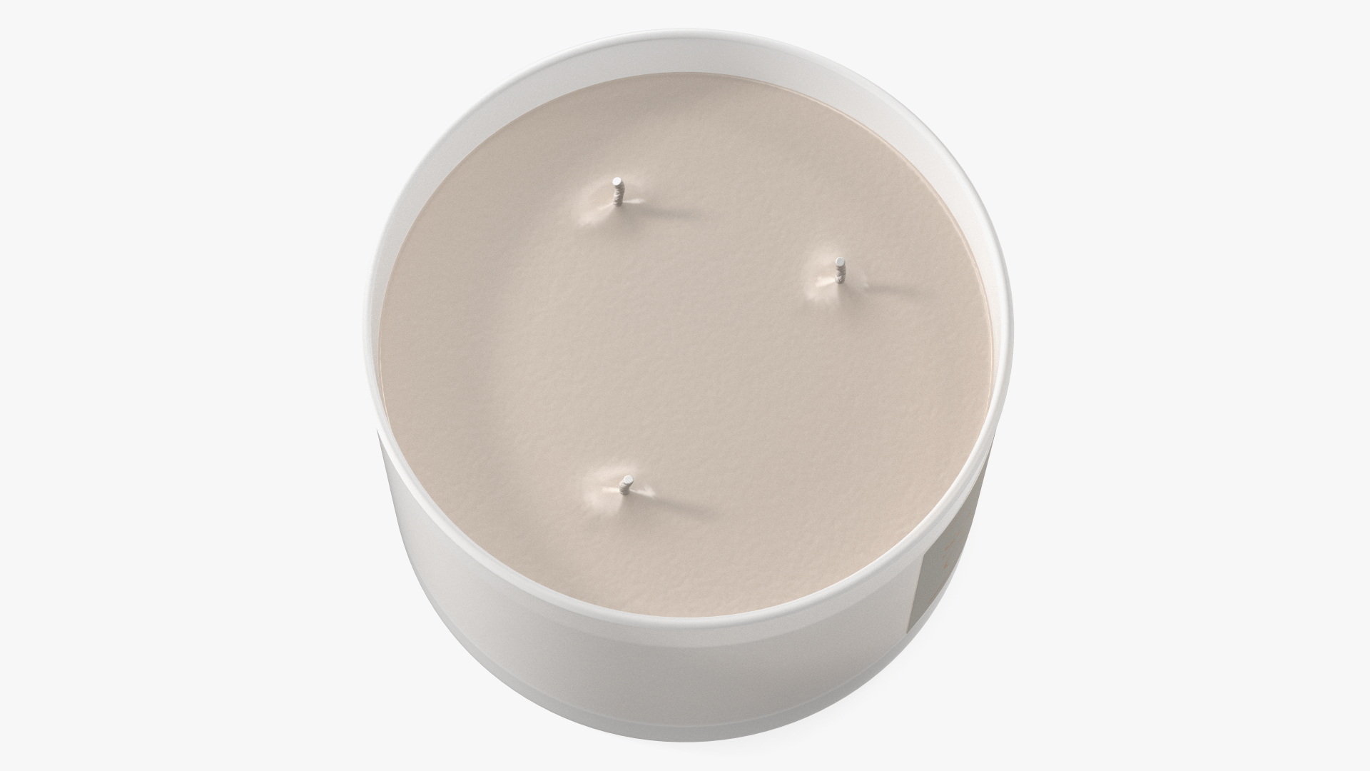 3D Scented Candle Beige with 3 Wicks model