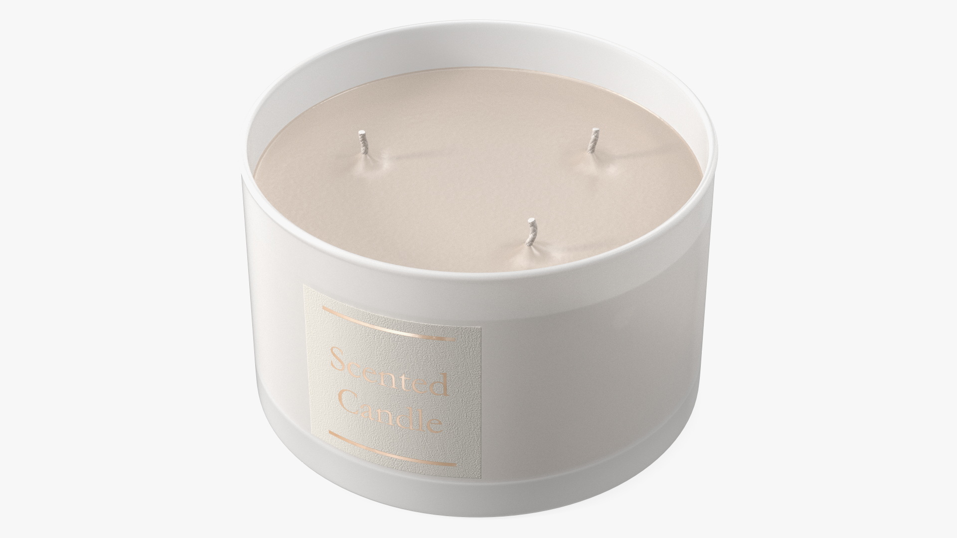 3D Scented Candle Beige with 3 Wicks model