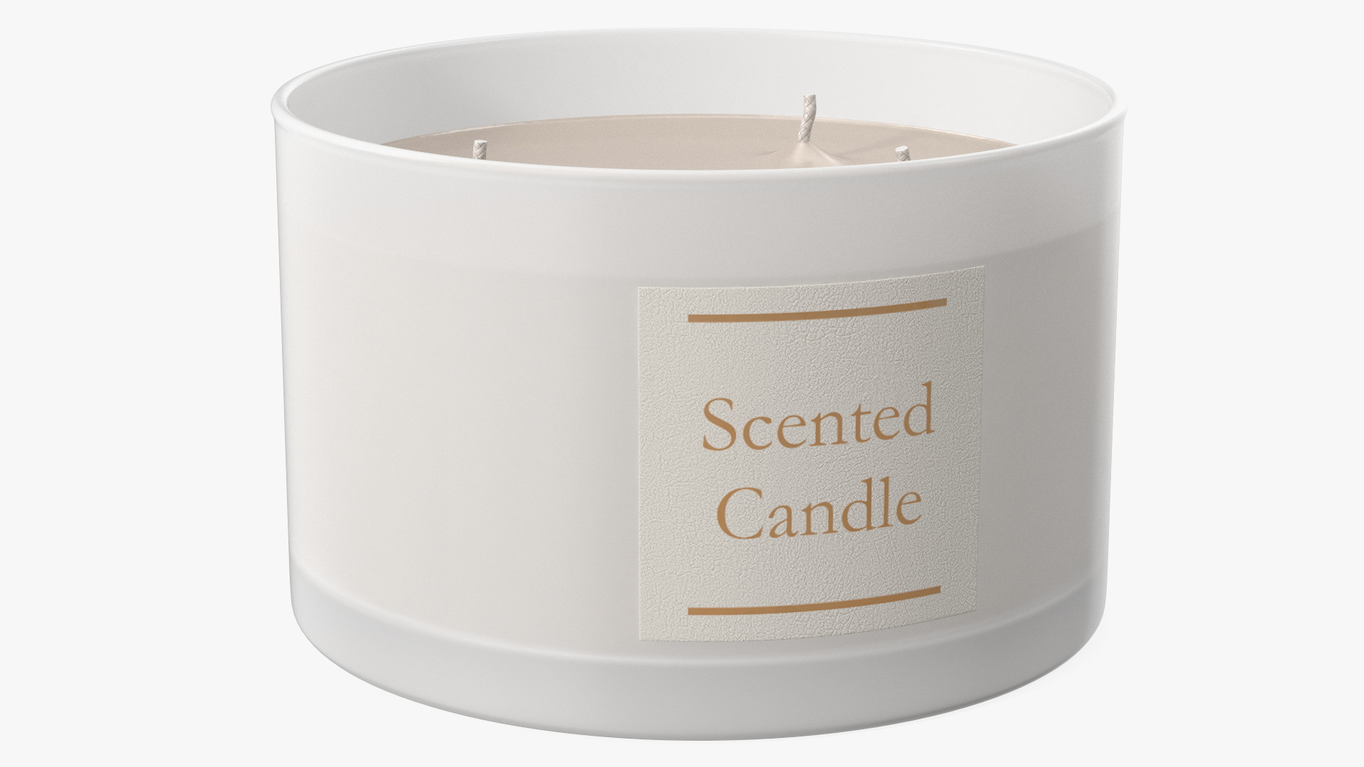 3D Scented Candle Beige with 3 Wicks model