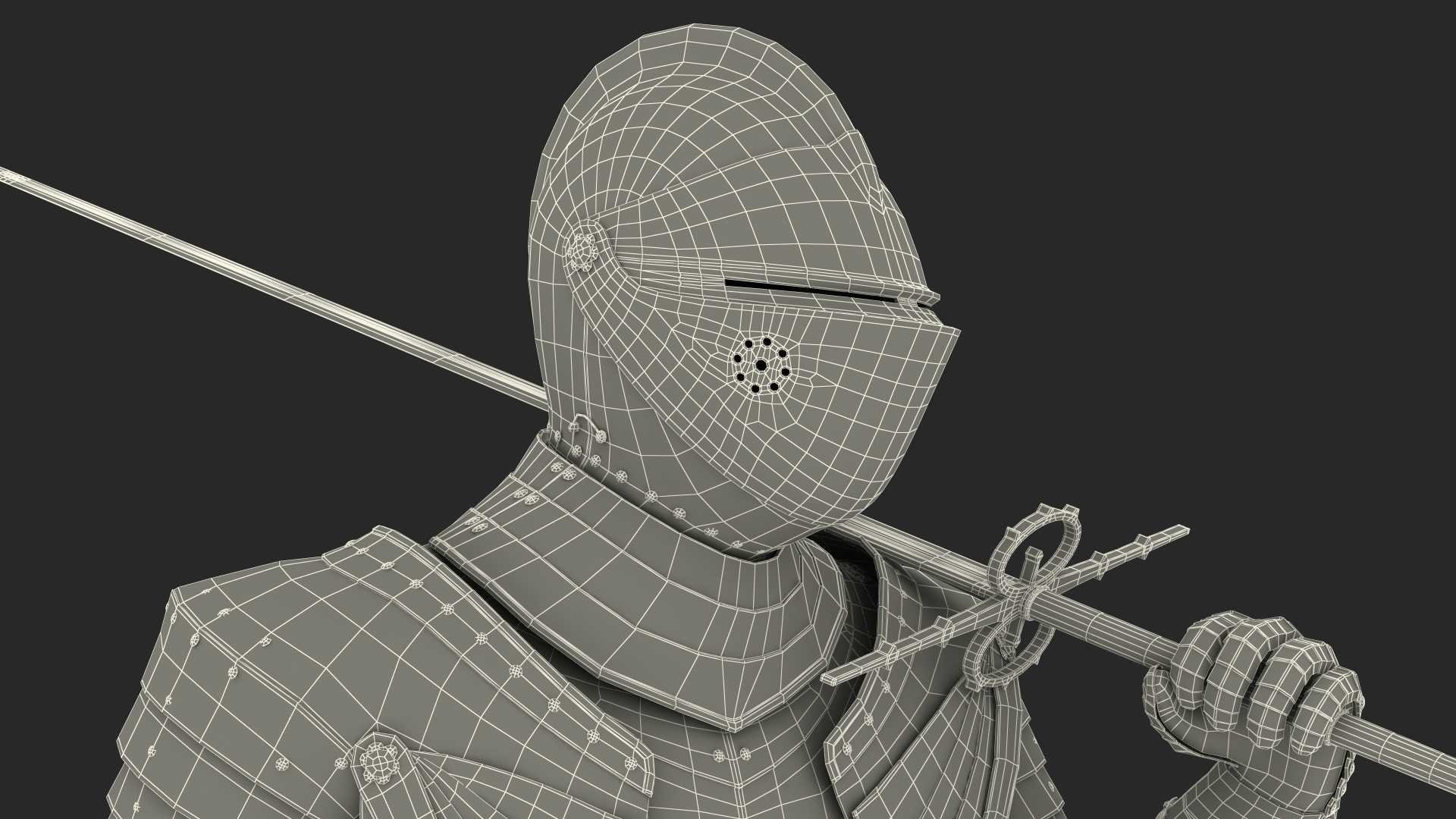 3D Knight with Severed Dragon Head