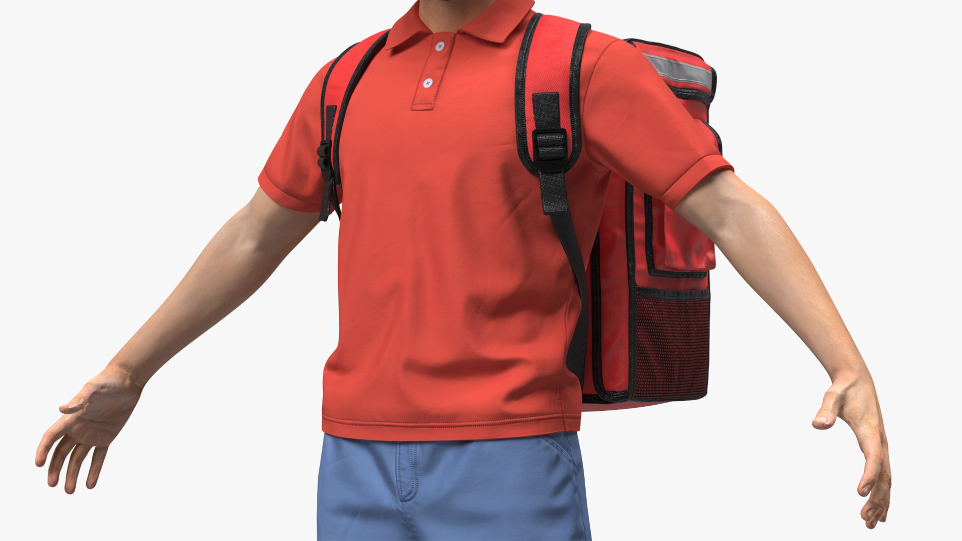 3D Delivery Man Wearing Donald Trump Cap Fur Rigged model