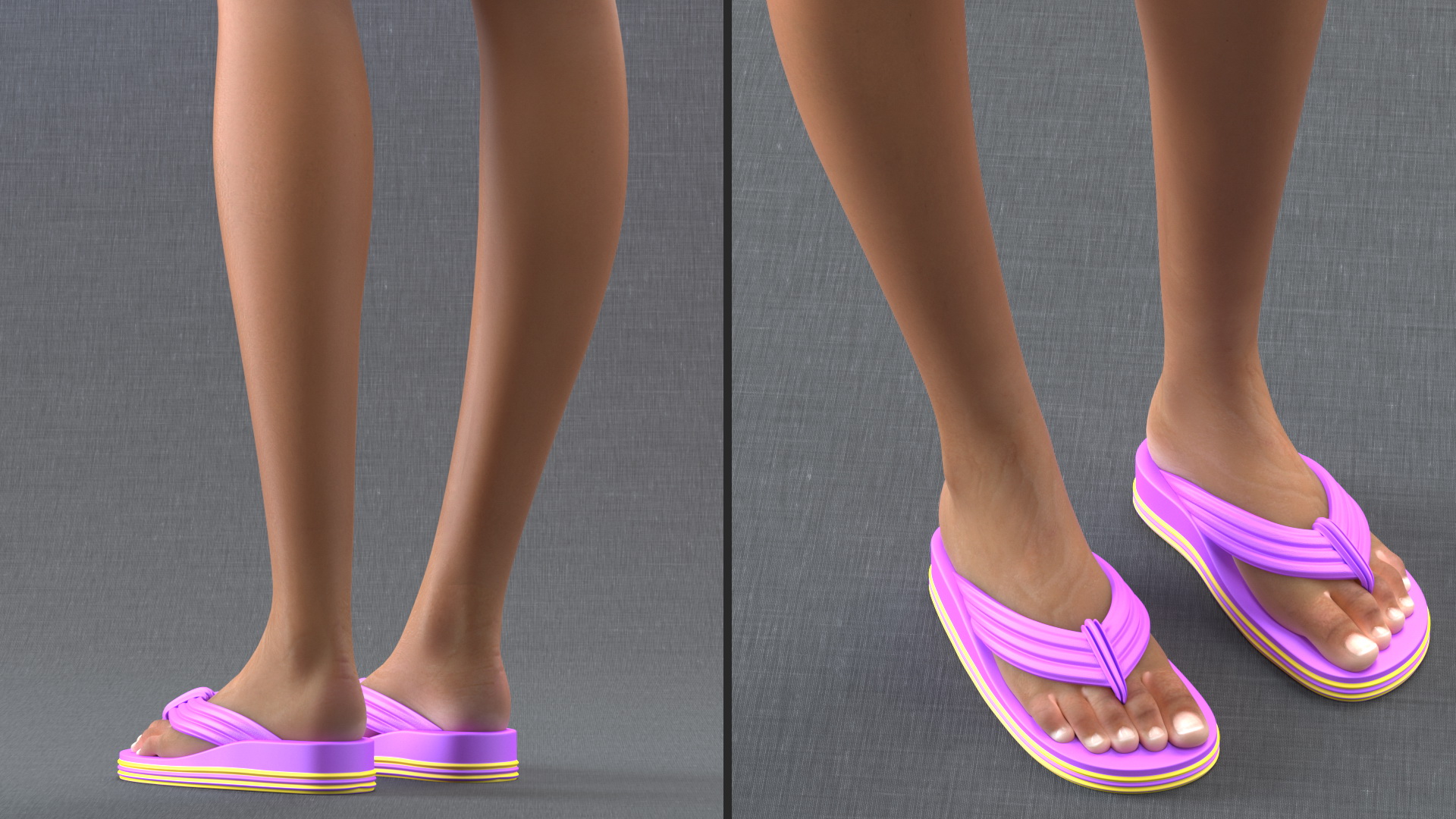 Beach Style Young Light Skin Black Woman Standing Pose 3D model