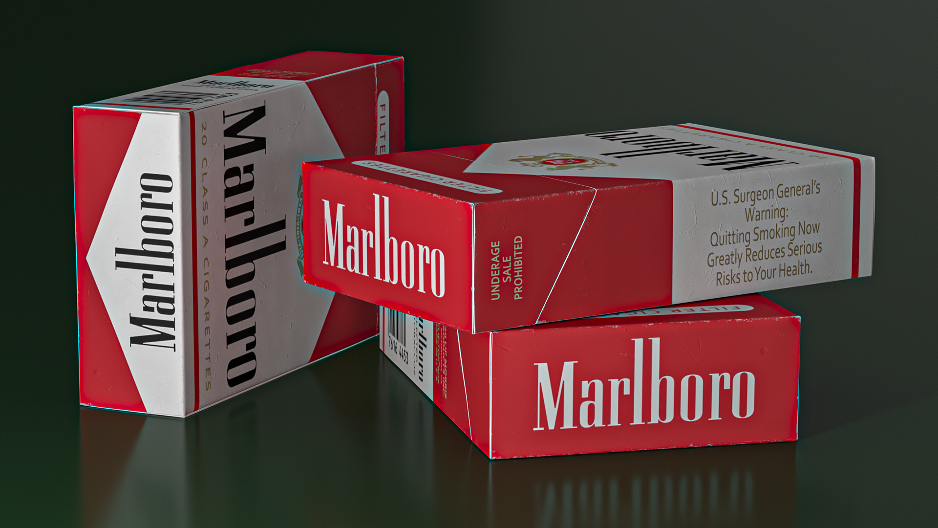 3D Cigarette Pack Marlboro model