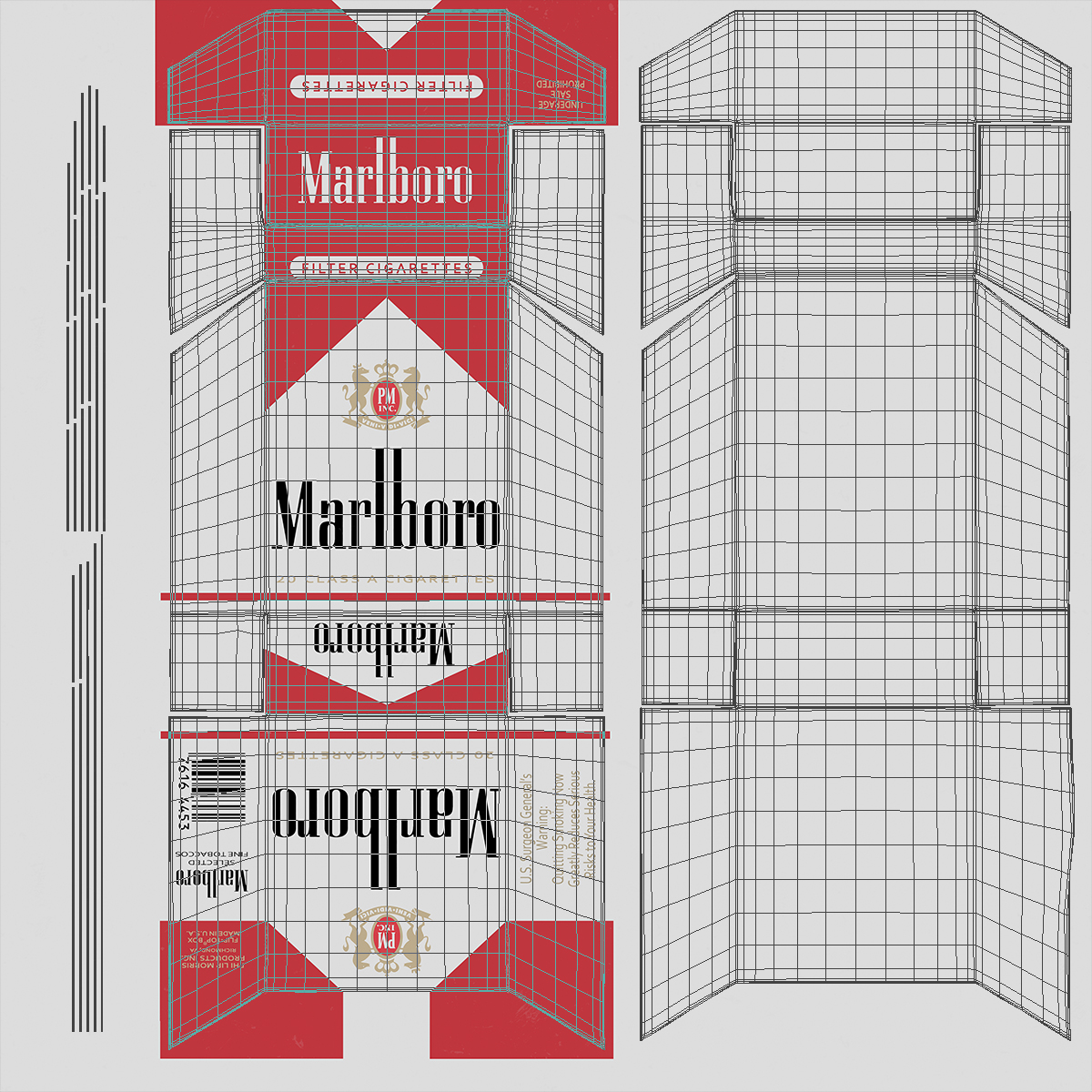 3D Cigarette Pack Marlboro model
