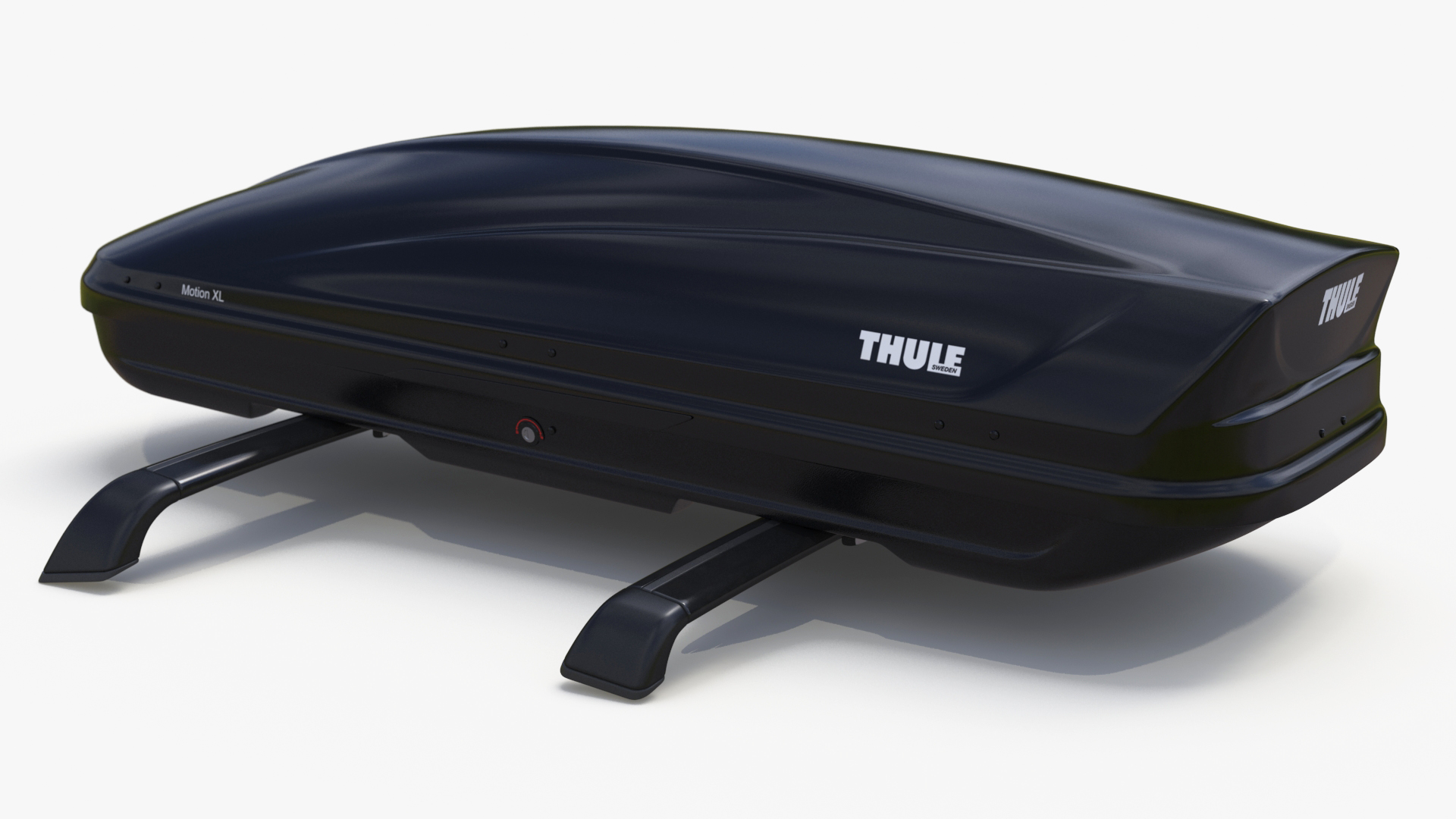 3D Tesla with Thule Car Roofbox on Roof Rack Rigged model