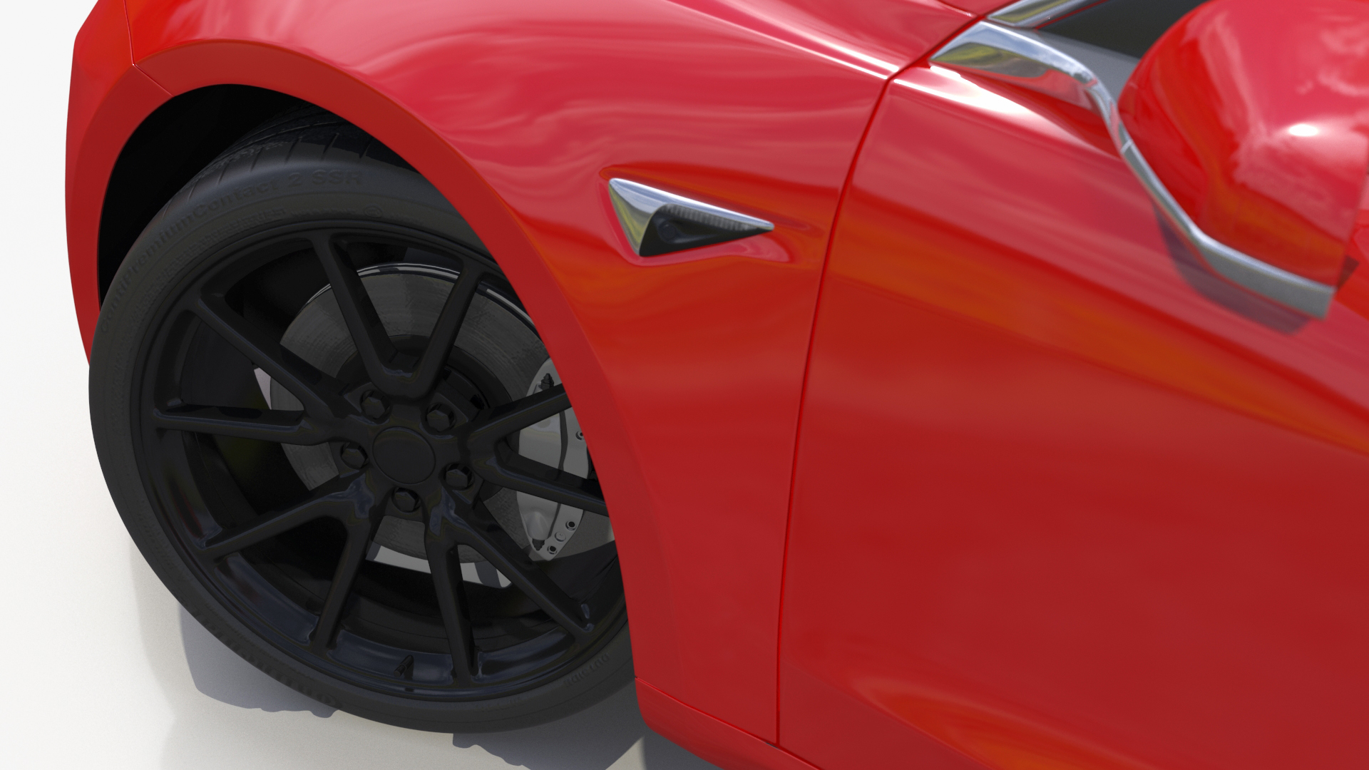 3D Tesla with Thule Car Roofbox on Roof Rack Rigged model