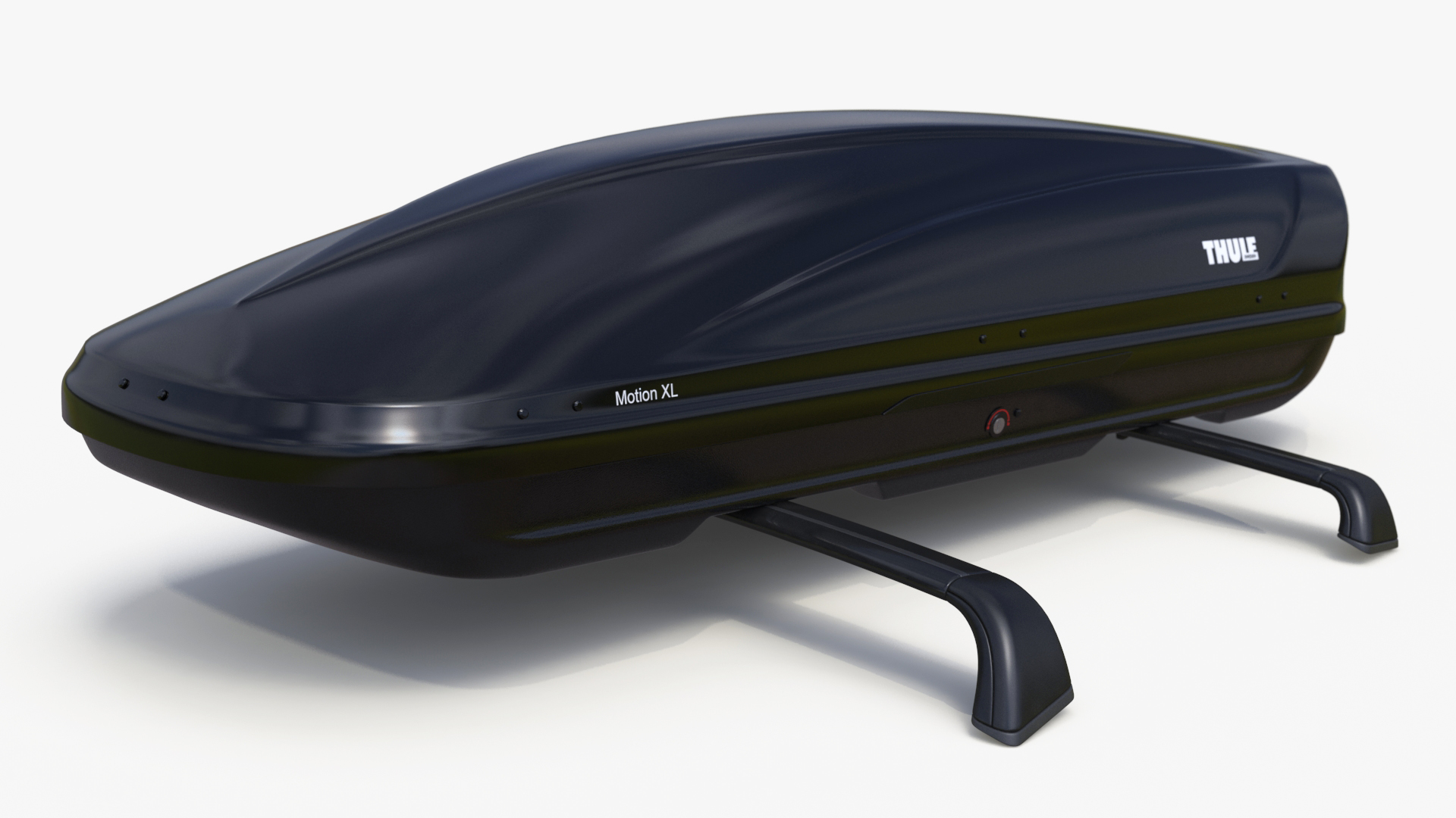 3D Tesla with Thule Car Roofbox on Roof Rack Rigged model