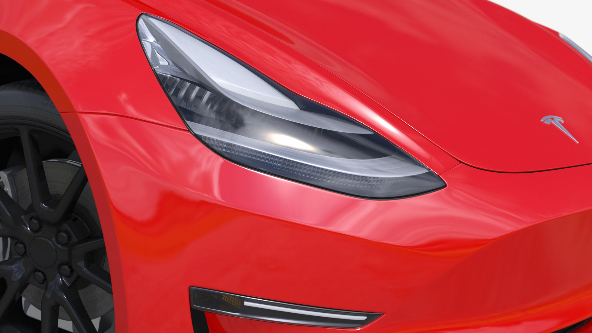 3D Tesla with Thule Car Roofbox on Roof Rack Rigged model