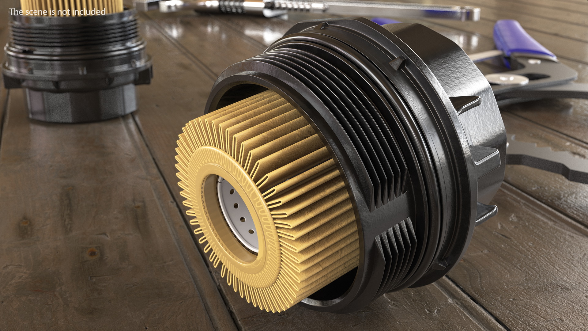 3D Oil Filter Housing with Filtering Element